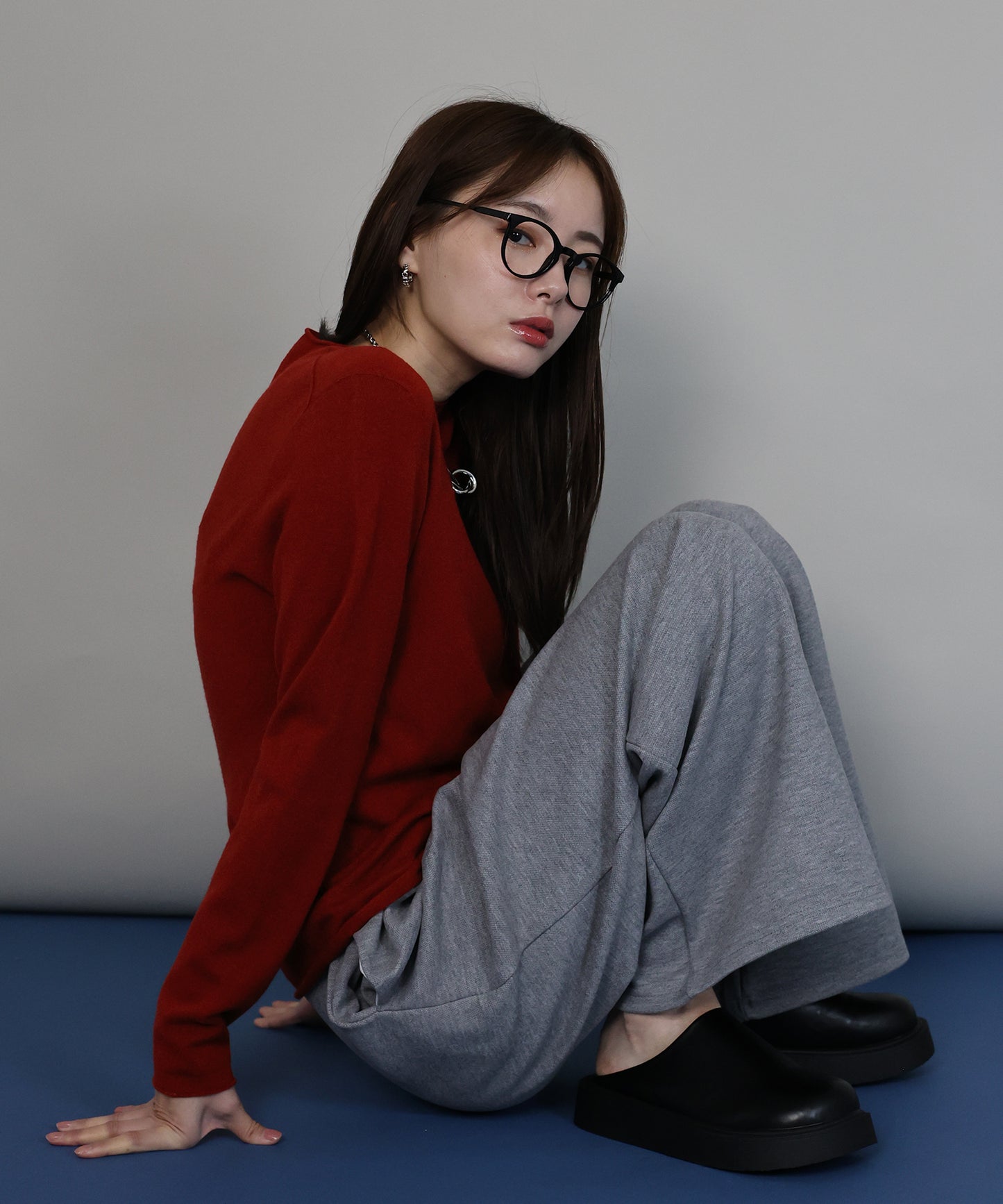 ウール混ホールガーメントニット[ J by blue ]