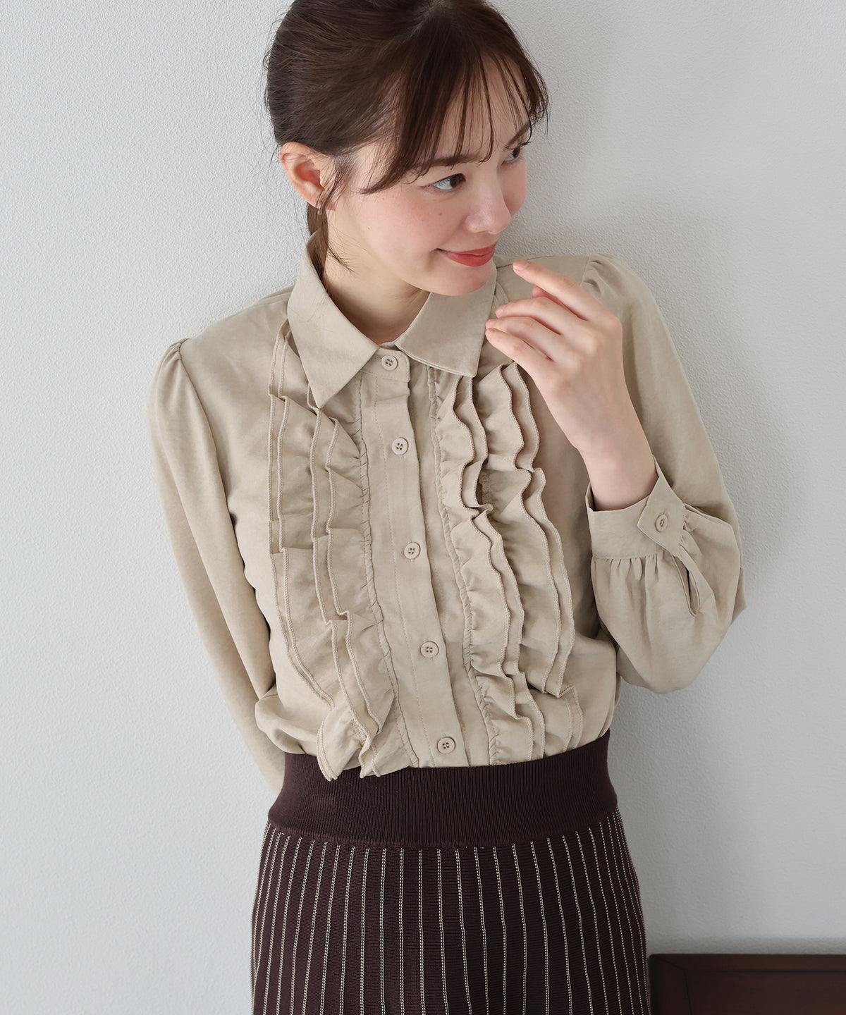 【早割5％OFF】フロントフリルブラウス【メール便】