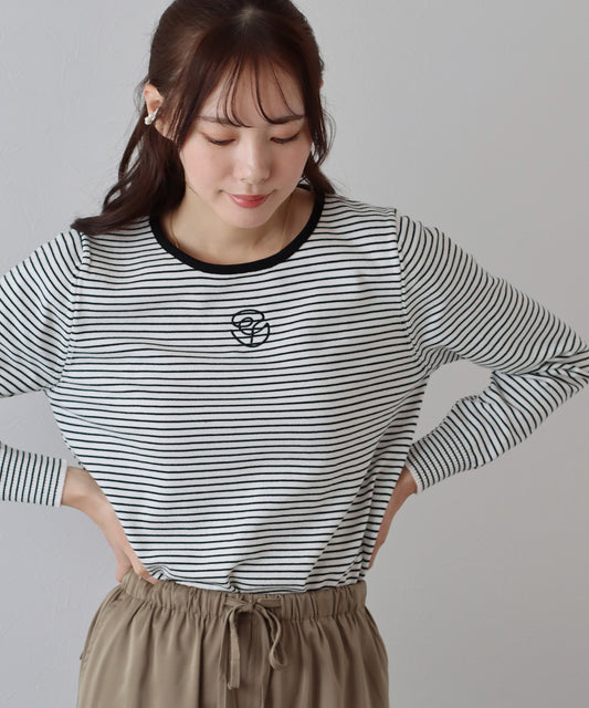 【SALE】ロゴ刺繍ボーダーニット