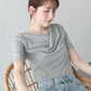 ドットドレープネックリブTシャツ【メール便】
