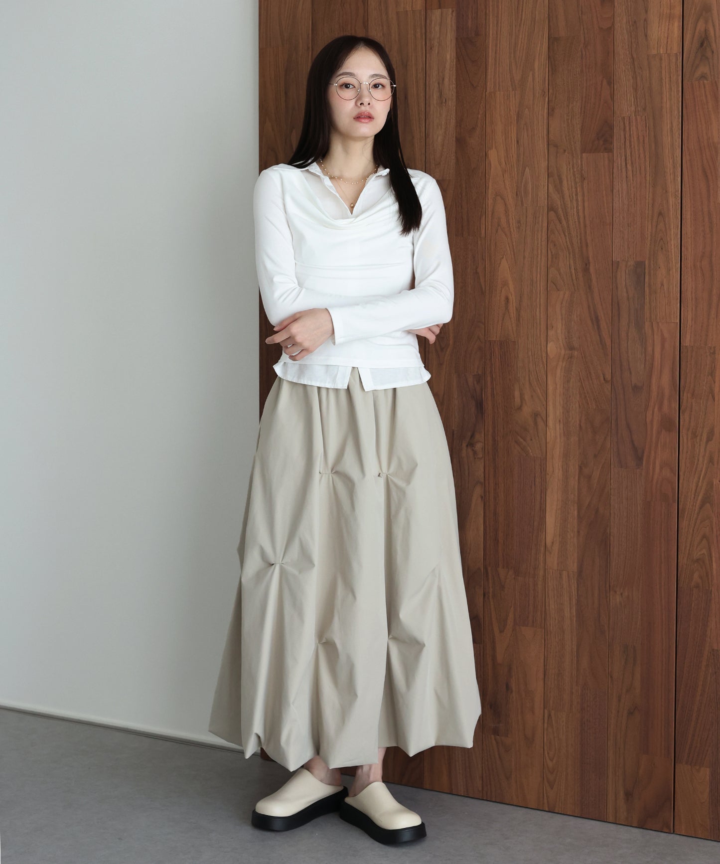 ランダムタックバルーンスカート[J by blue]