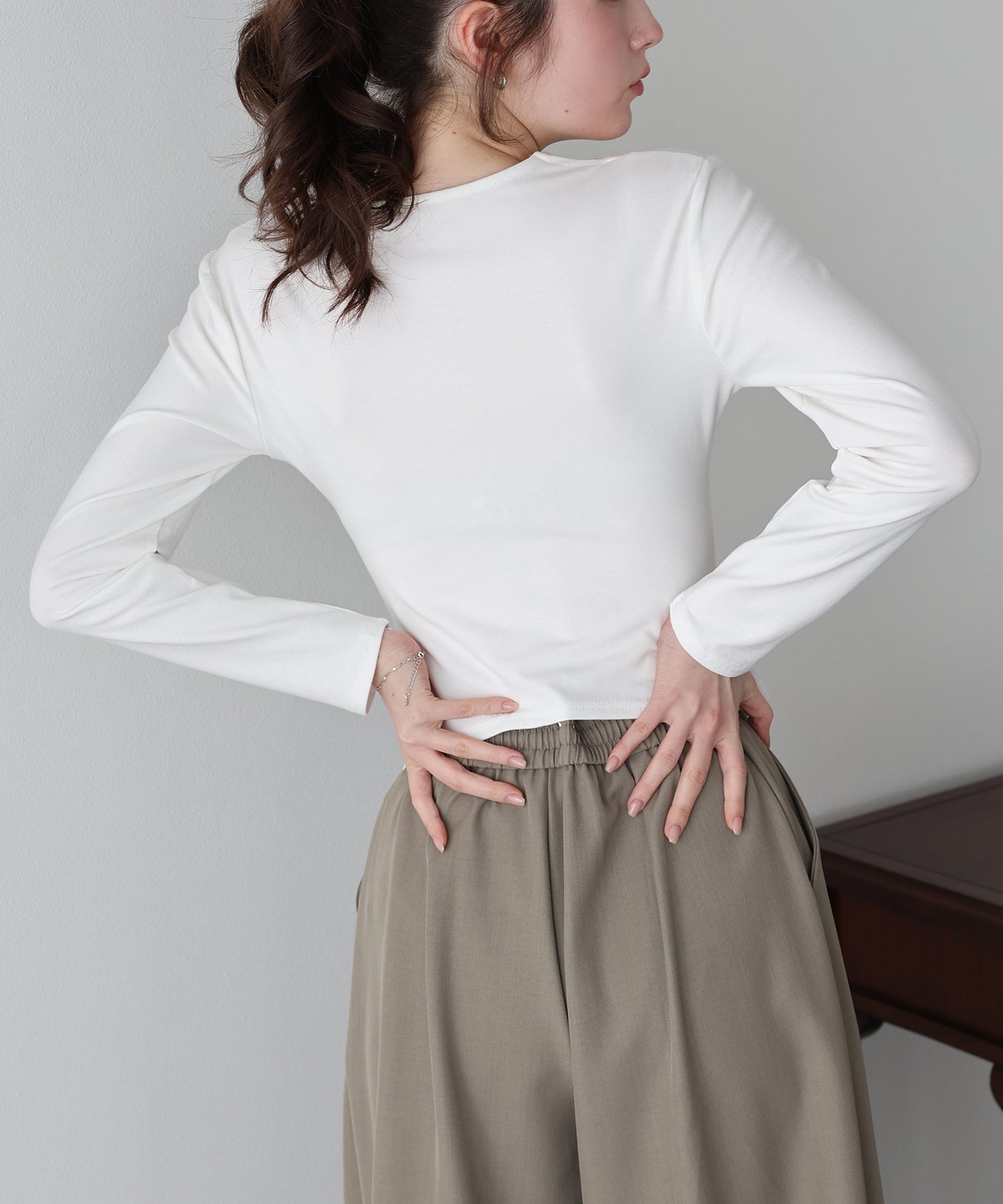 【早割5％OFF】フロントギャザーレースカットソー【ネコポス】