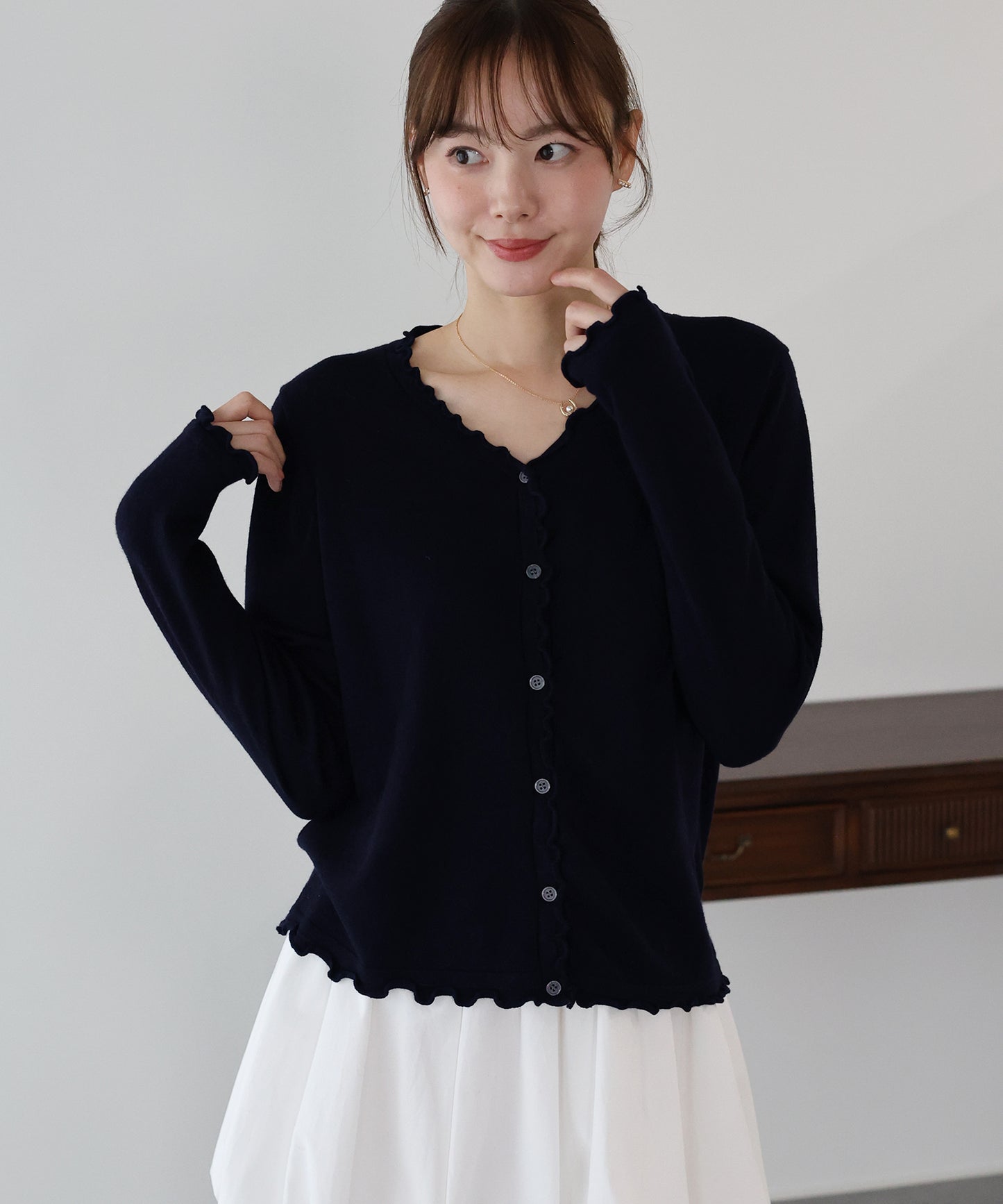 【早割5％OFF】メローフリルカーディガン