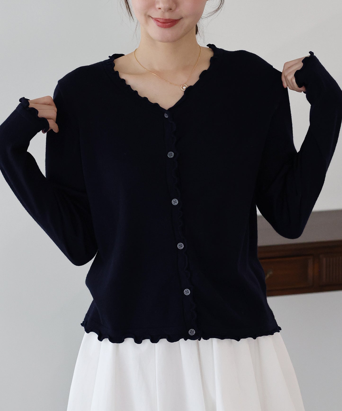 【早割5％OFF】メローフリルカーディガン