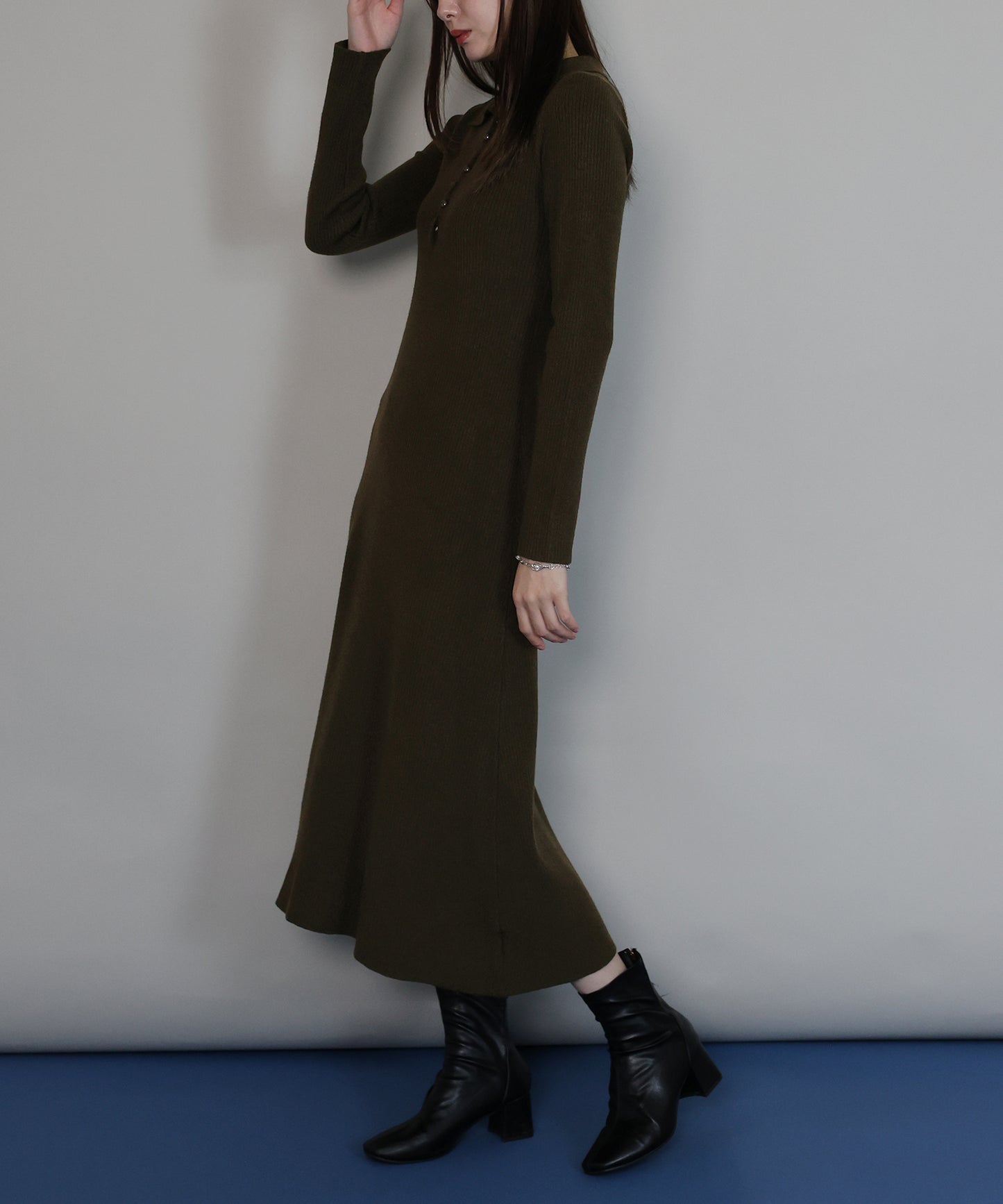 ポロリブニットワンピース[ J by blue ]