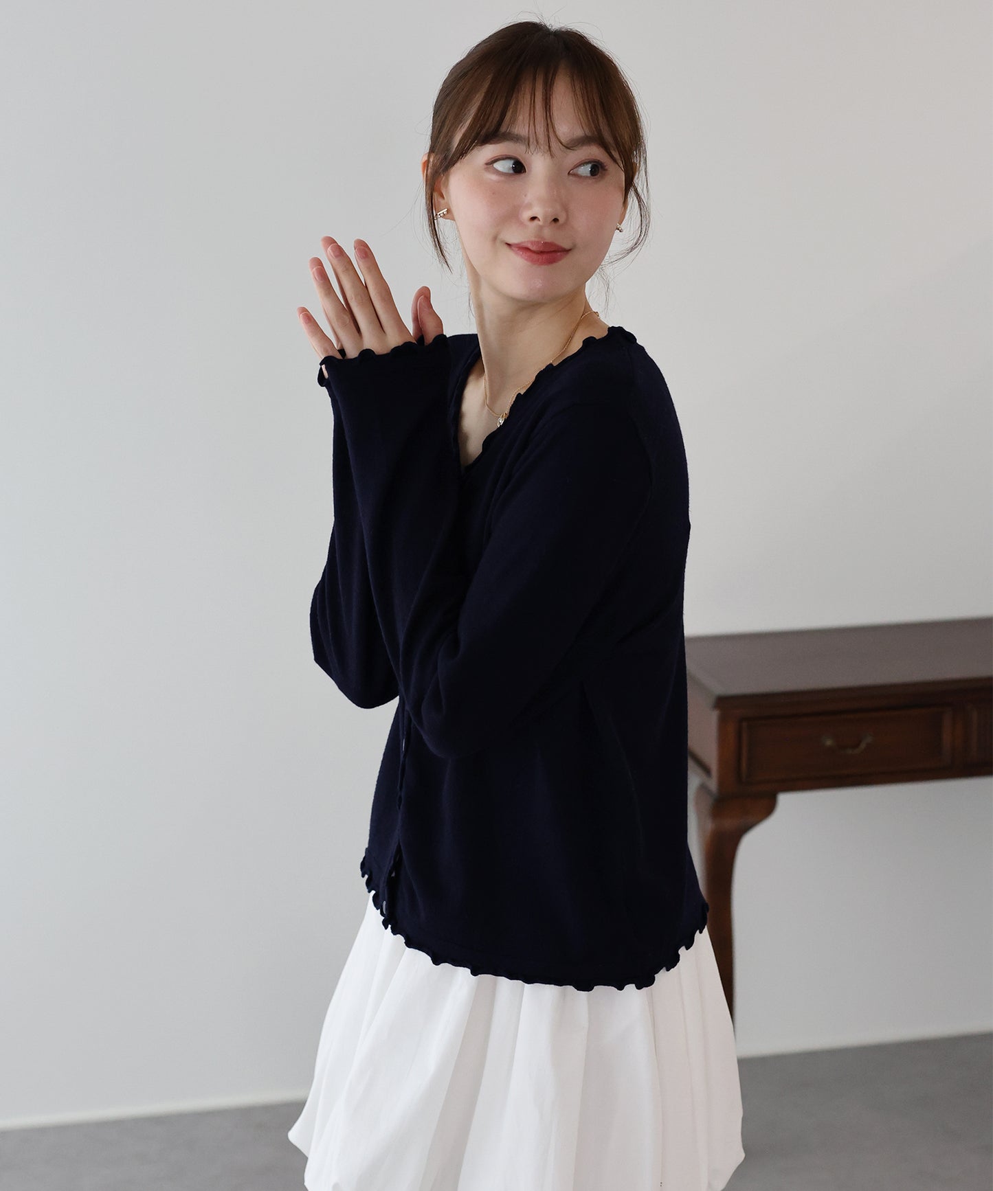 【早割5％OFF】メローフリルカーディガン