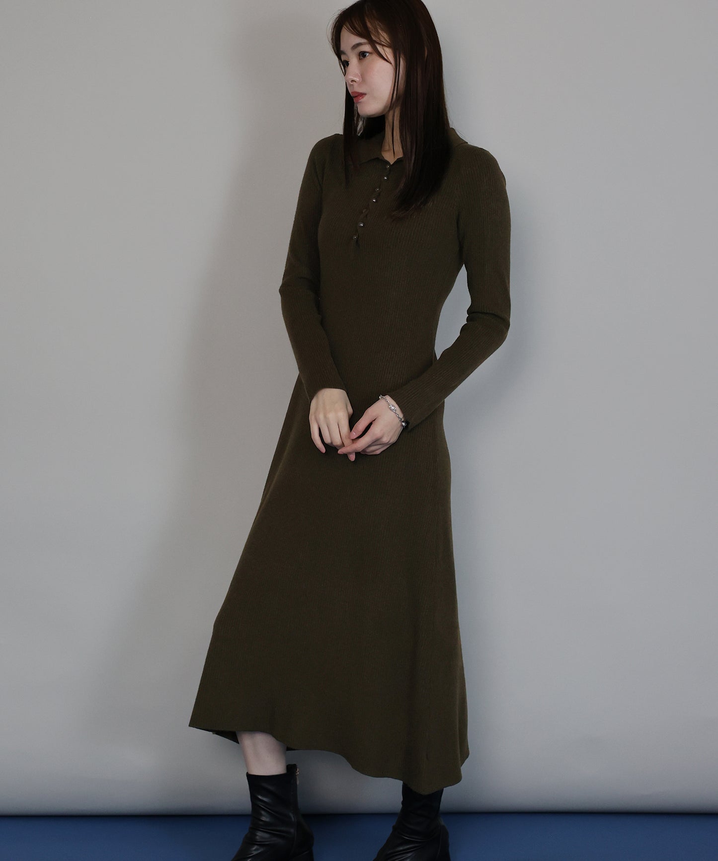 ポロリブニットワンピース[ J by blue ]