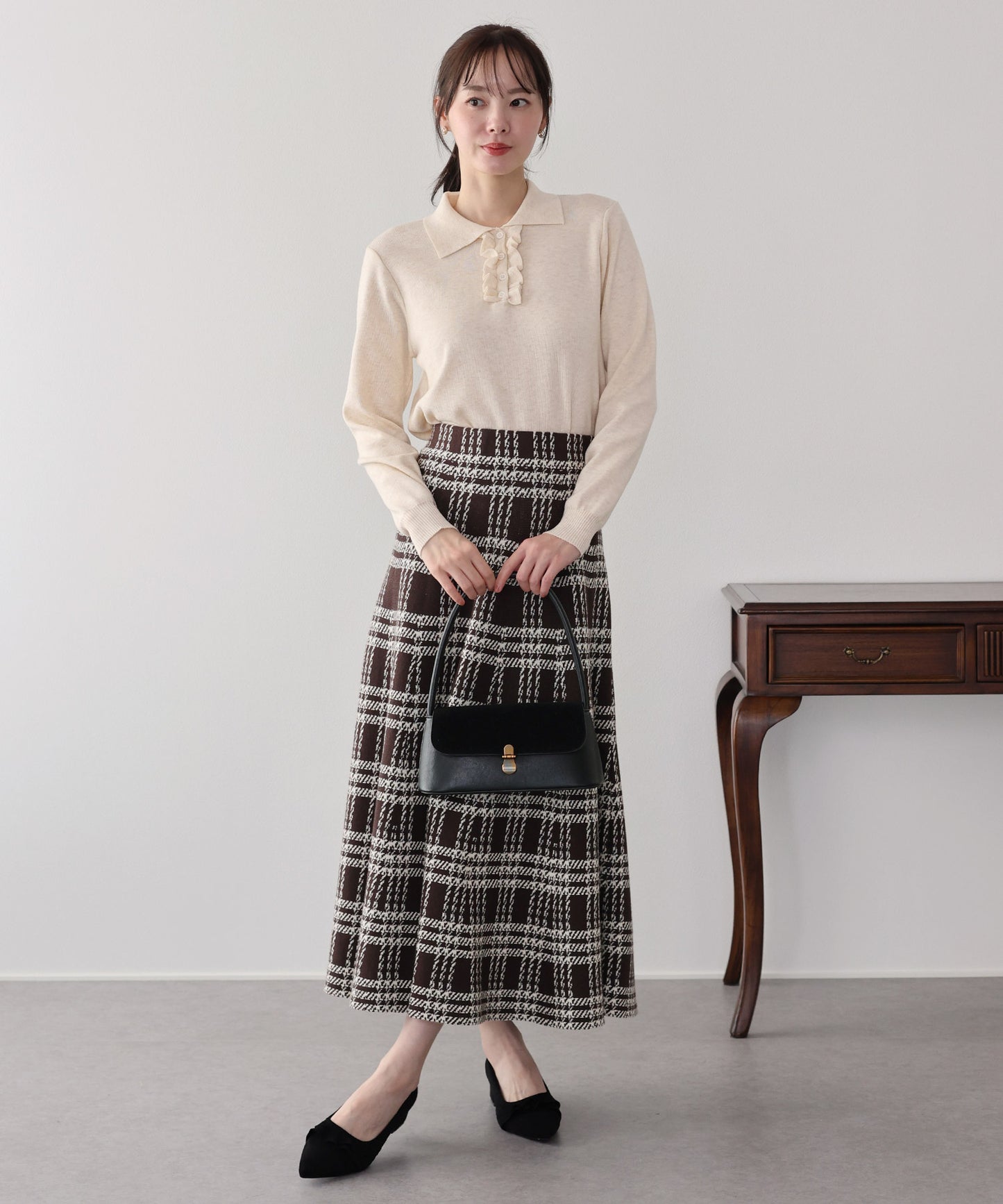 ロングチェックスカート