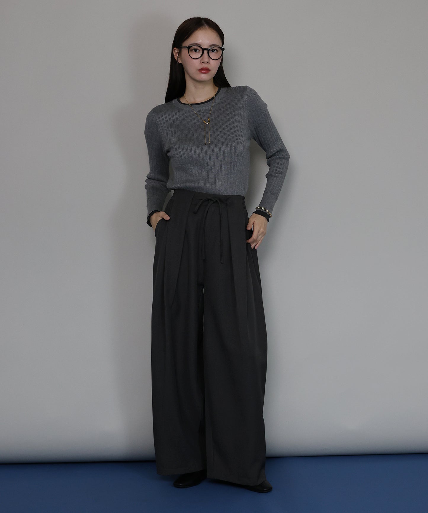 【早割5％OFF】[J by blue]タックワイドパンツ