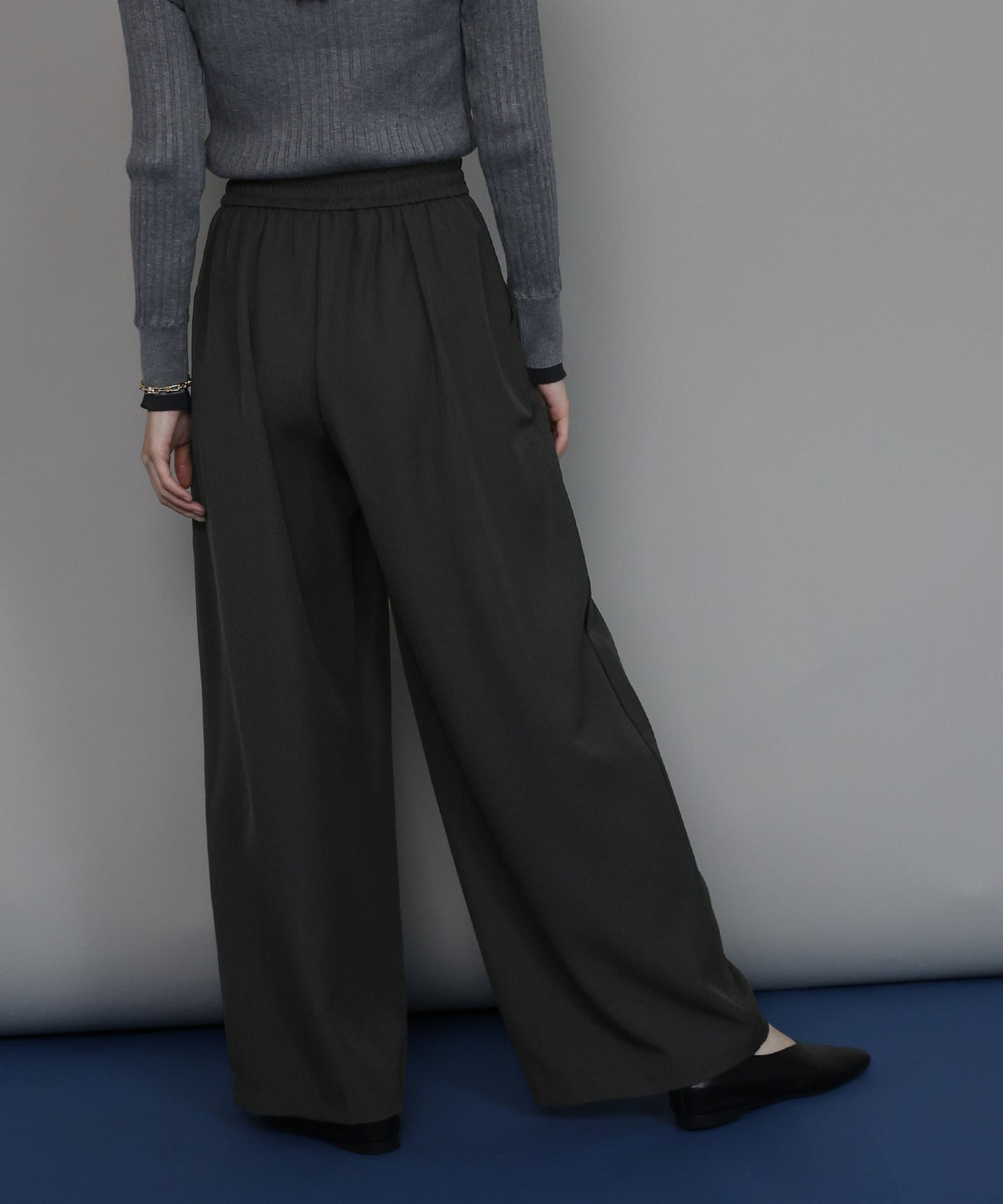 [J by blue]タックワイドパンツ