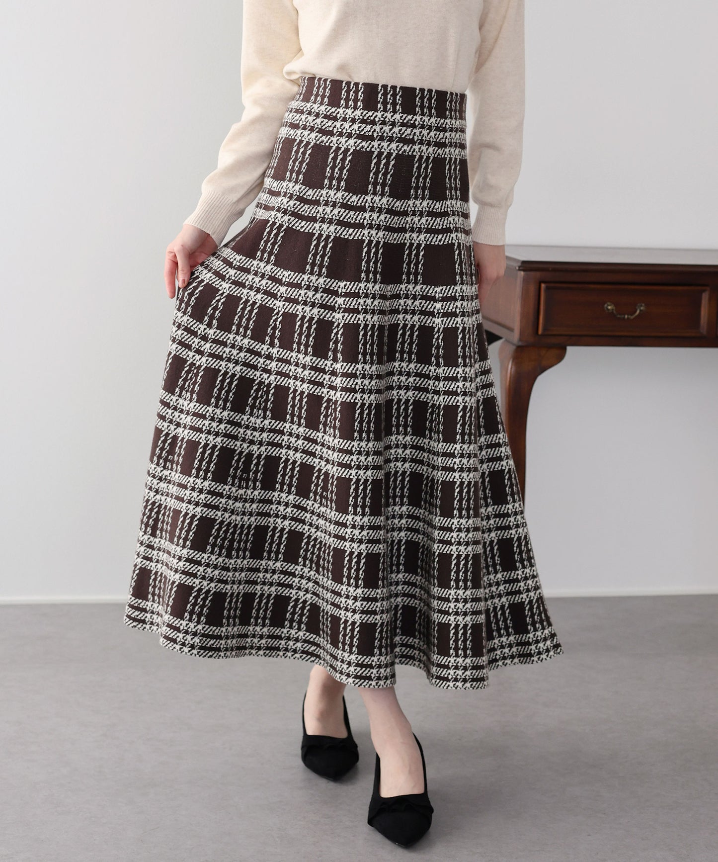 ロングチェックスカート
