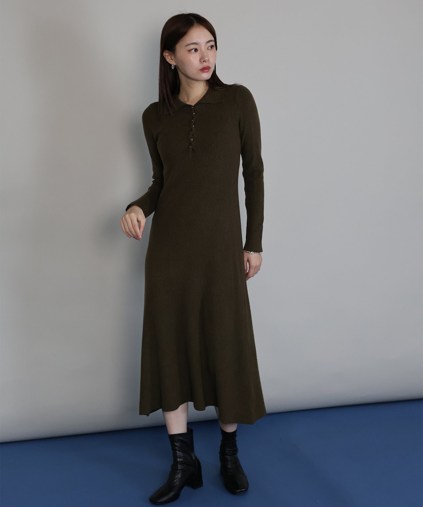 ポロリブニットワンピース[ J by blue ]