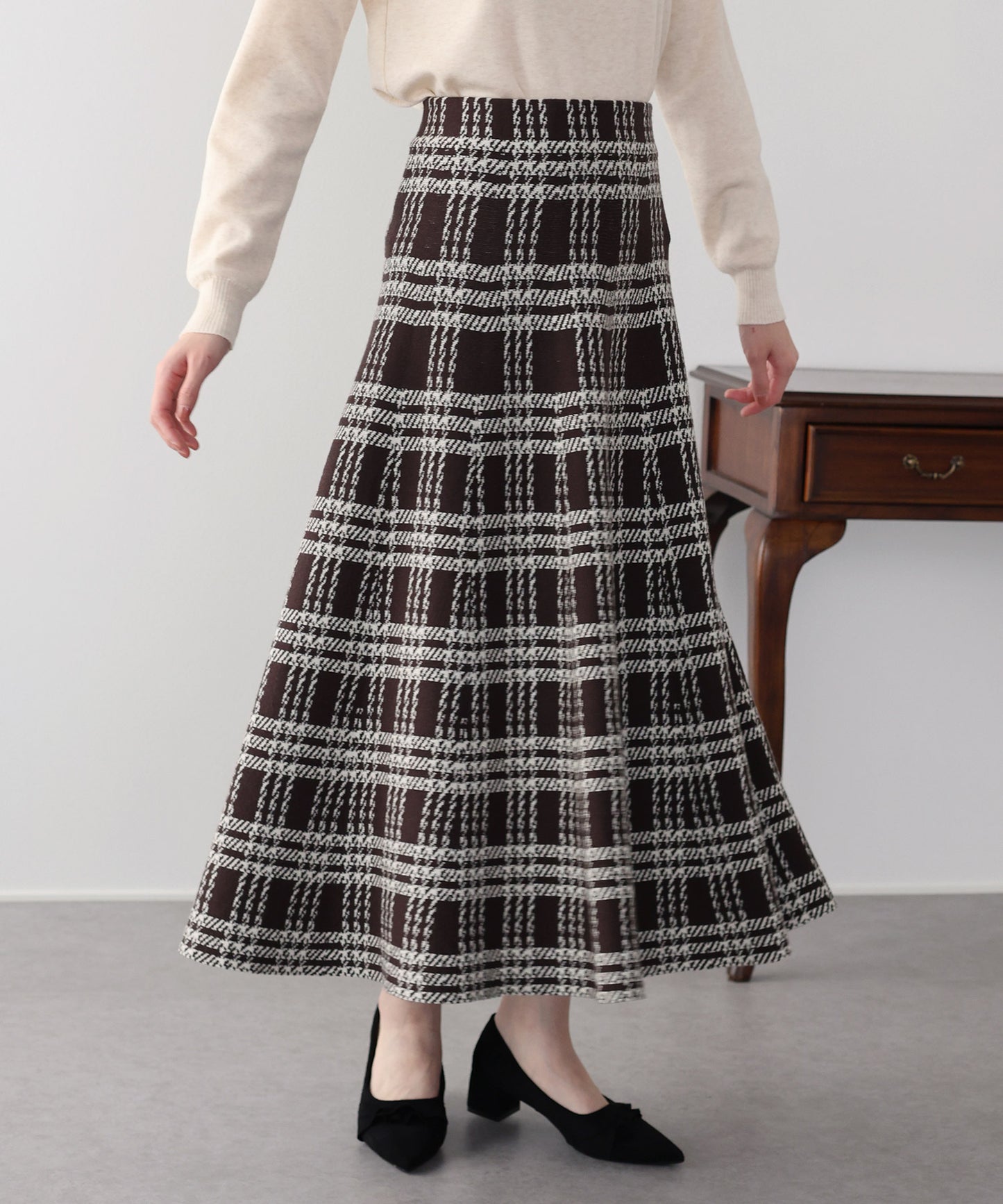 ロングチェックスカート