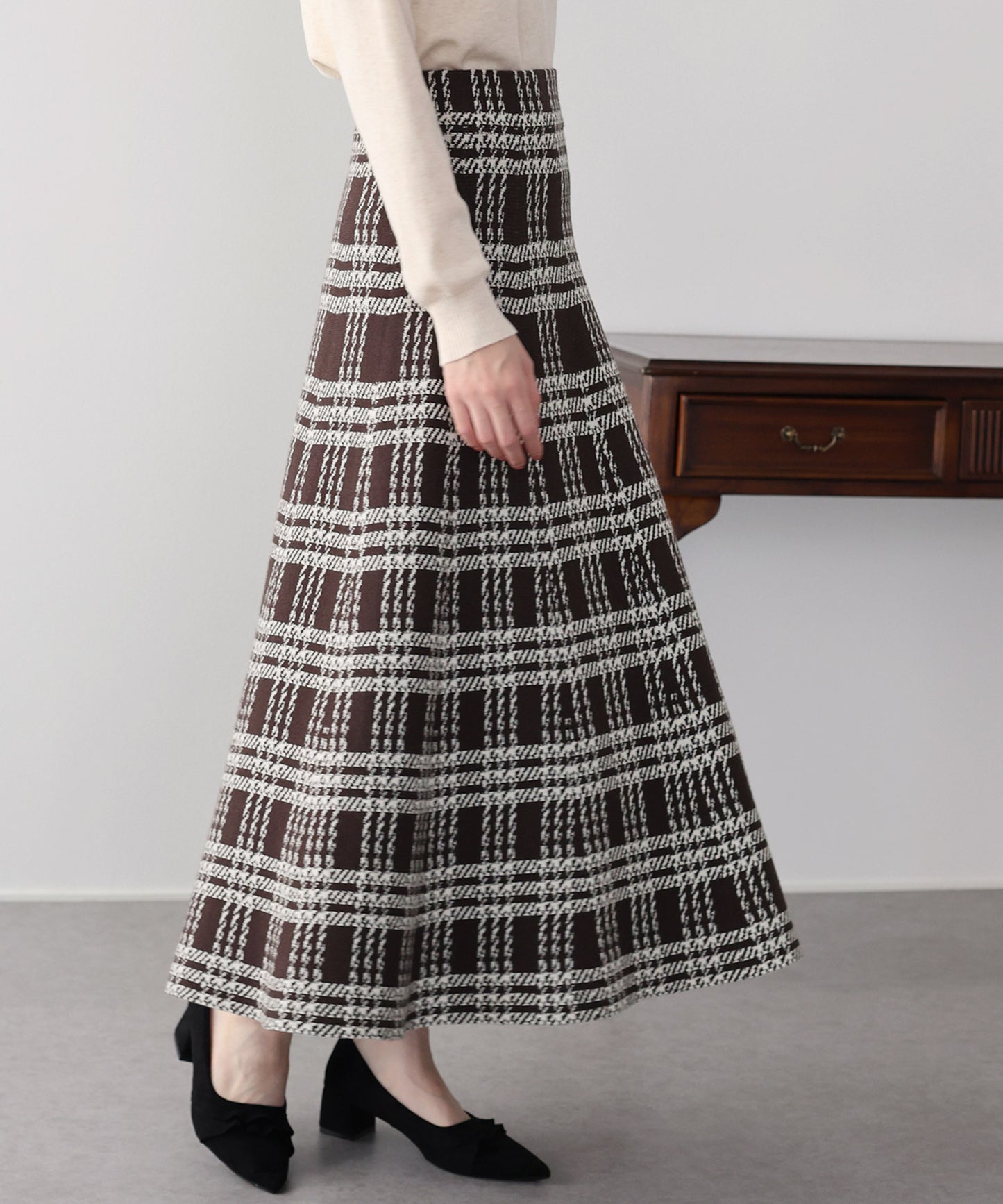 ロングチェックスカート