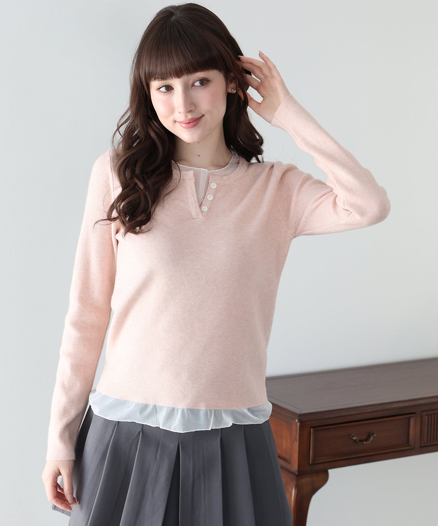 【早割5％OFF】シアードッキングヘンリーネックニット