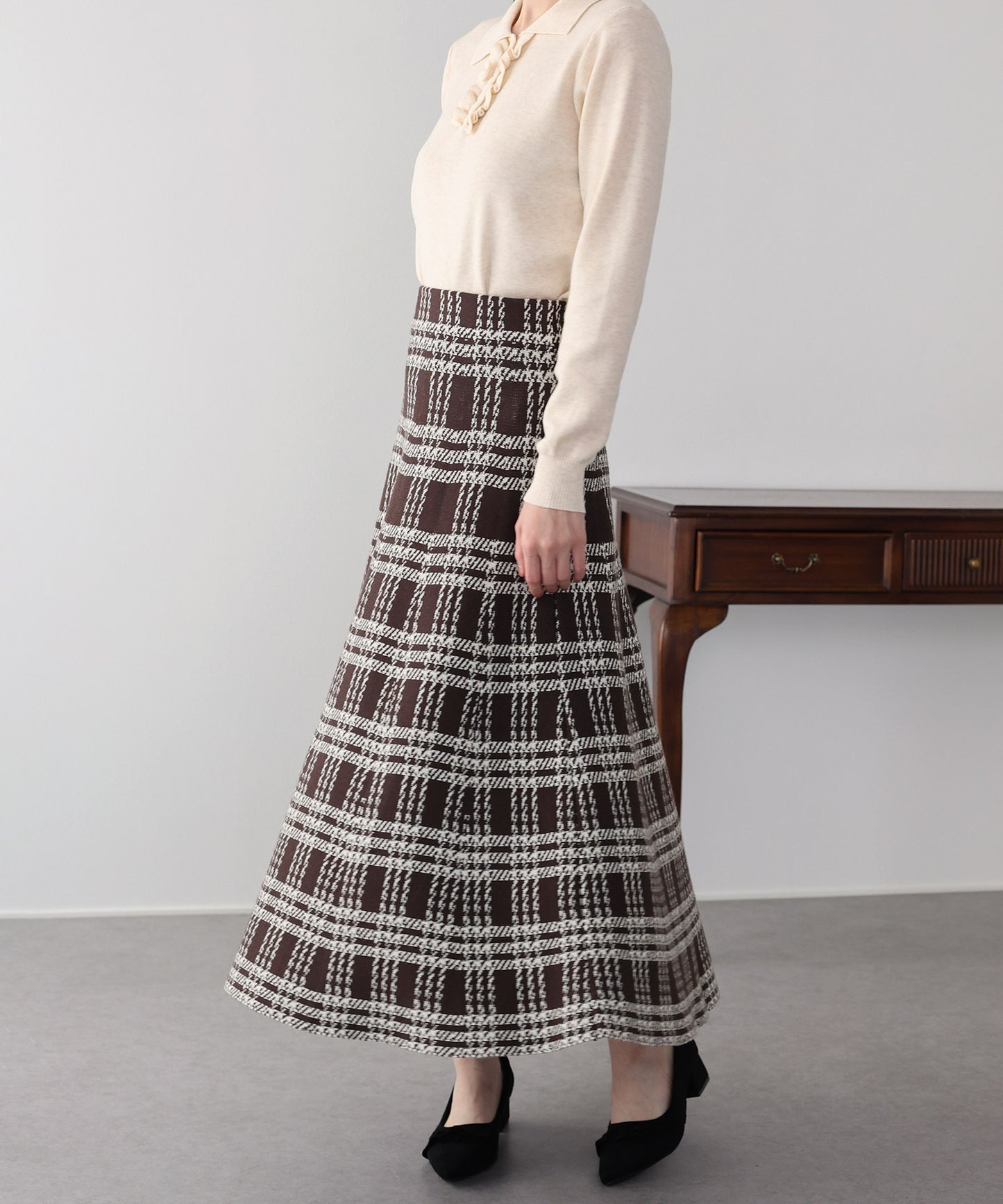 ロングチェックスカート