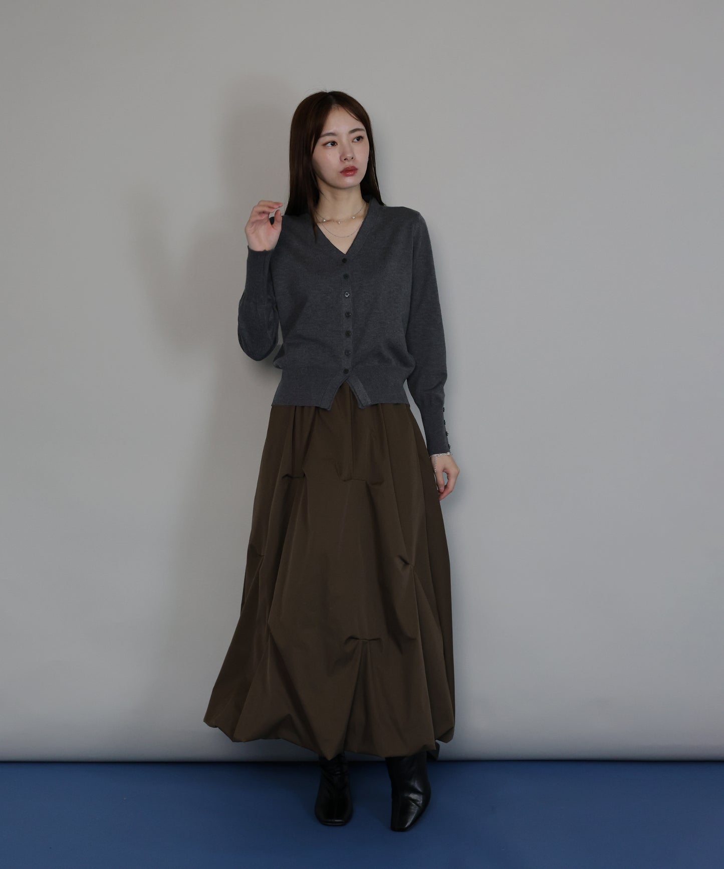 フェイクレイヤードニットカーディガン[ J by blue ]