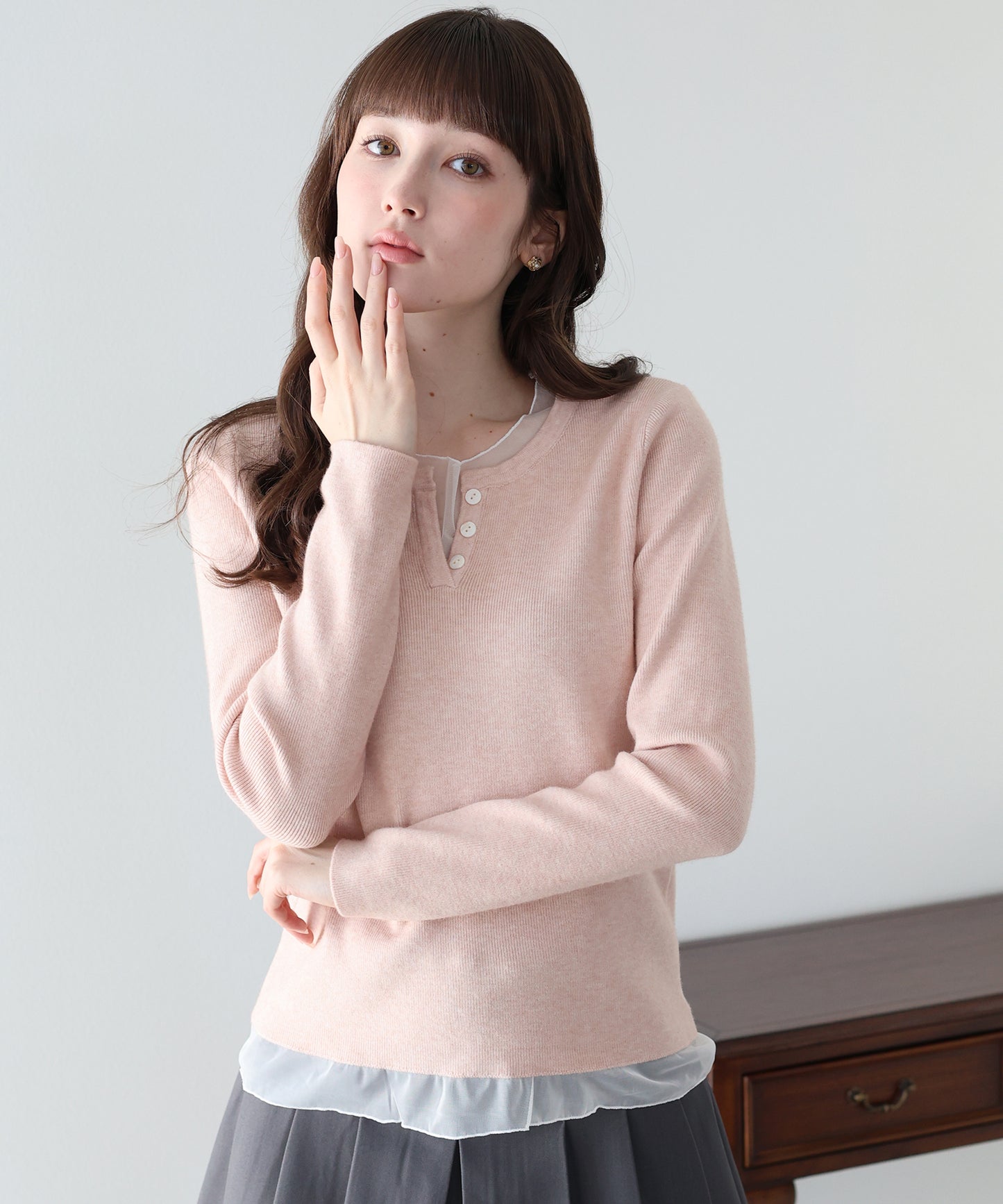 【早割5％OFF】シアードッキングヘンリーネックニット