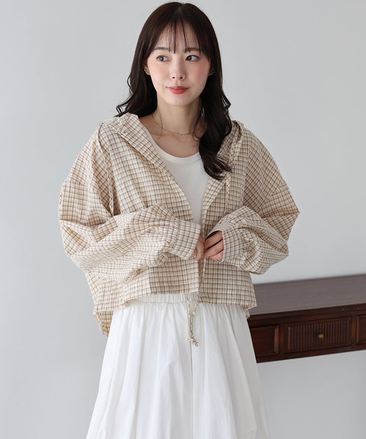 【早割5％OFF】チェックシャツパーカー