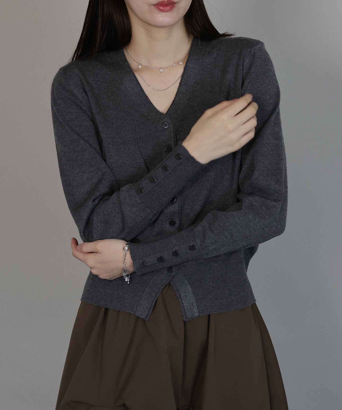 フェイクレイヤードニットカーディガン[ J by blue ]