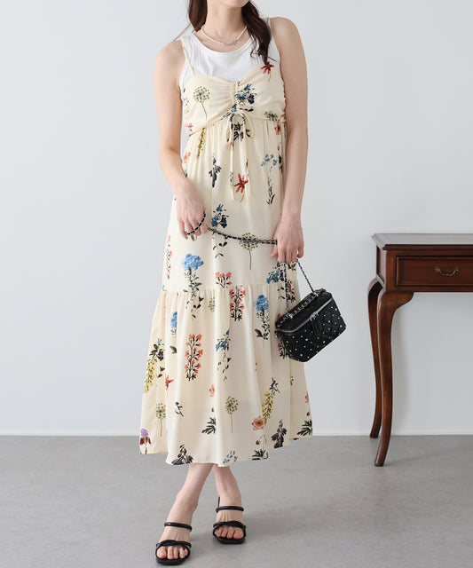 フラワーシャーリングキャミワンピース