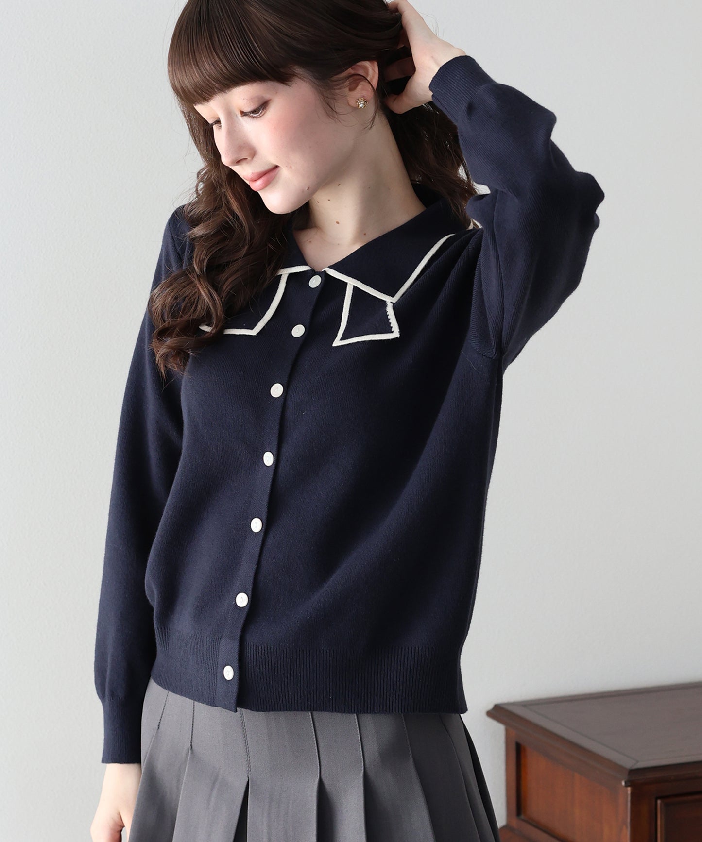 【早割5％OFF】バイカラーリボンニット