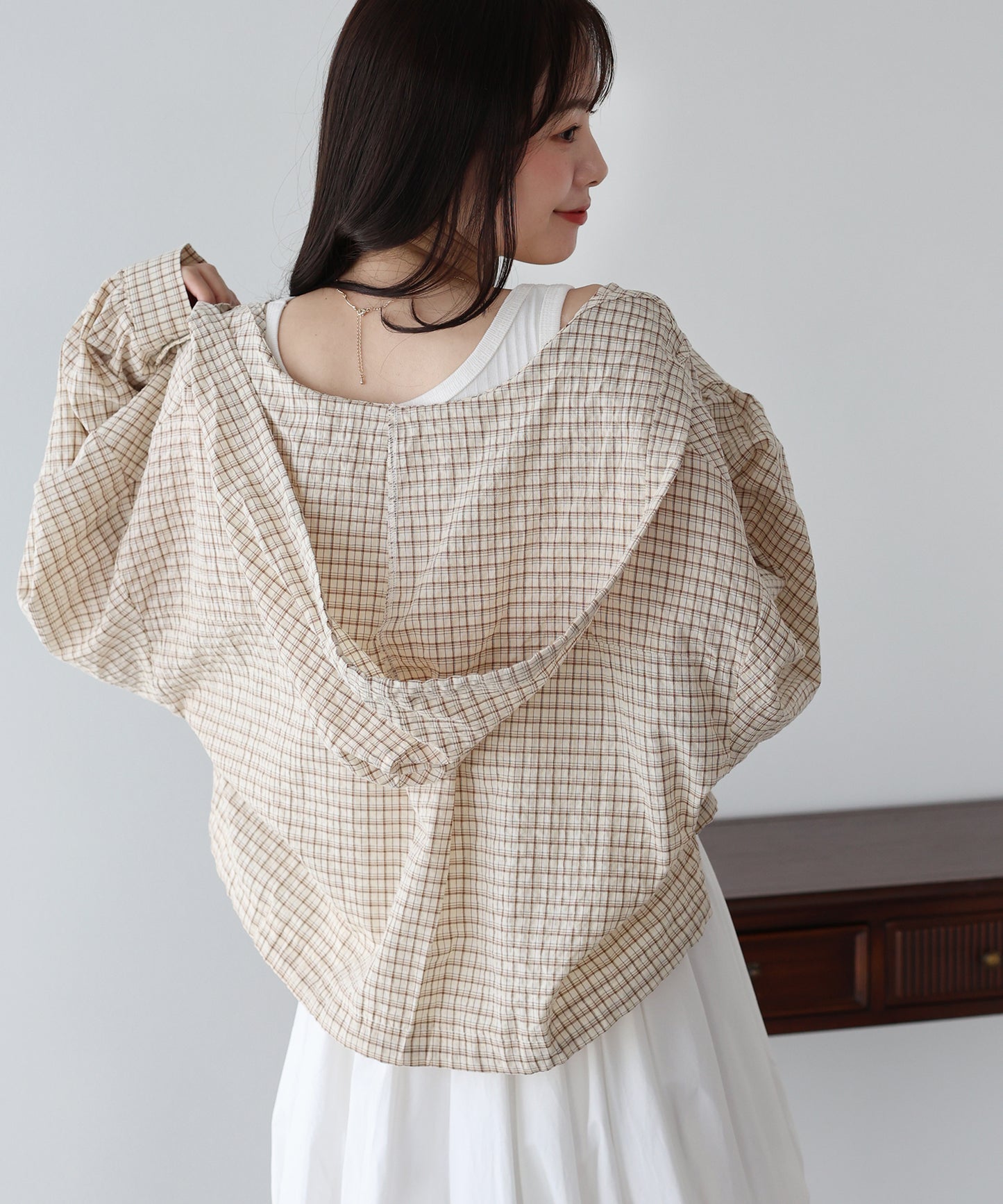 【早割5％OFF】チェックシャツパーカー