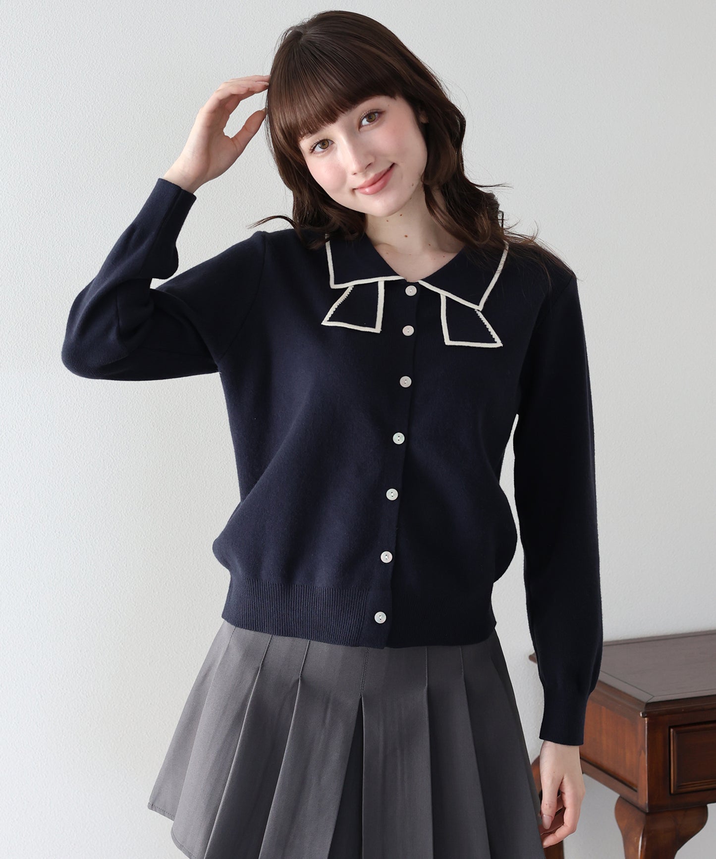 【早割5％OFF】バイカラーリボンニット