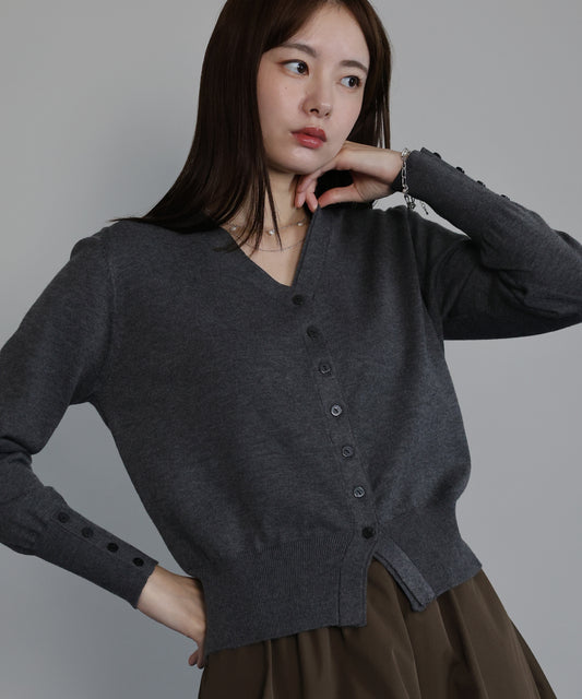 【早割5％OFF】フェイクレイヤードニットカーディガン[ J by blue ]