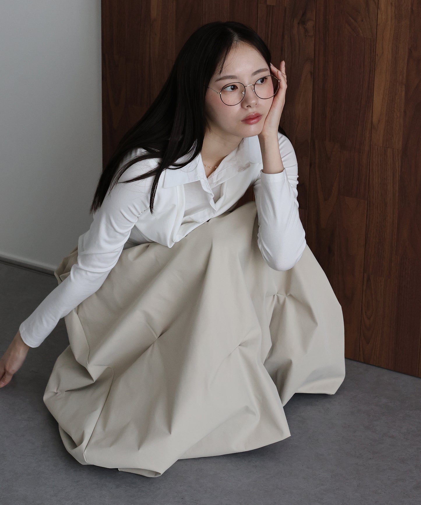 ランダムタックバルーンスカート[J by blue]