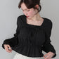 【早割5％OFF】スクエアネックギャザーブラウス【ネコポス】