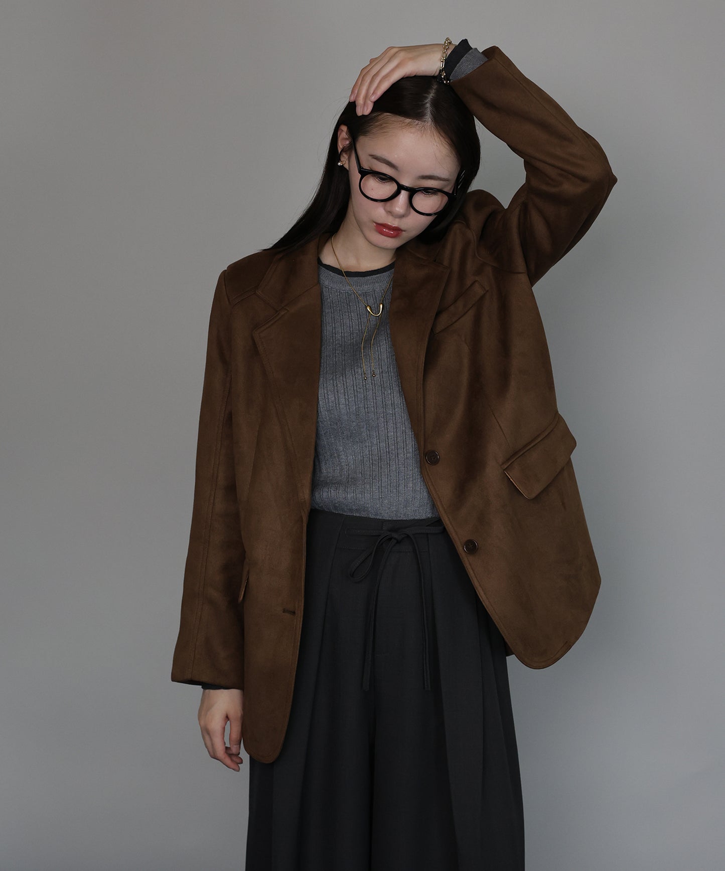【早割5％OFF】[J by blue]スウェードテーラードジャケット