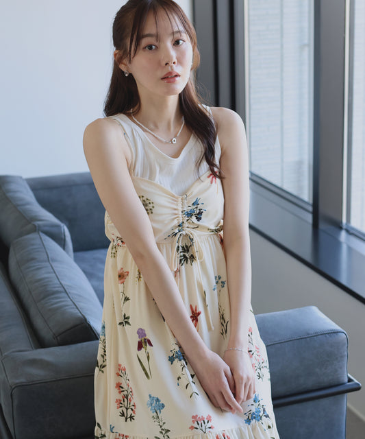 フラワーシャーリングキャミワンピース