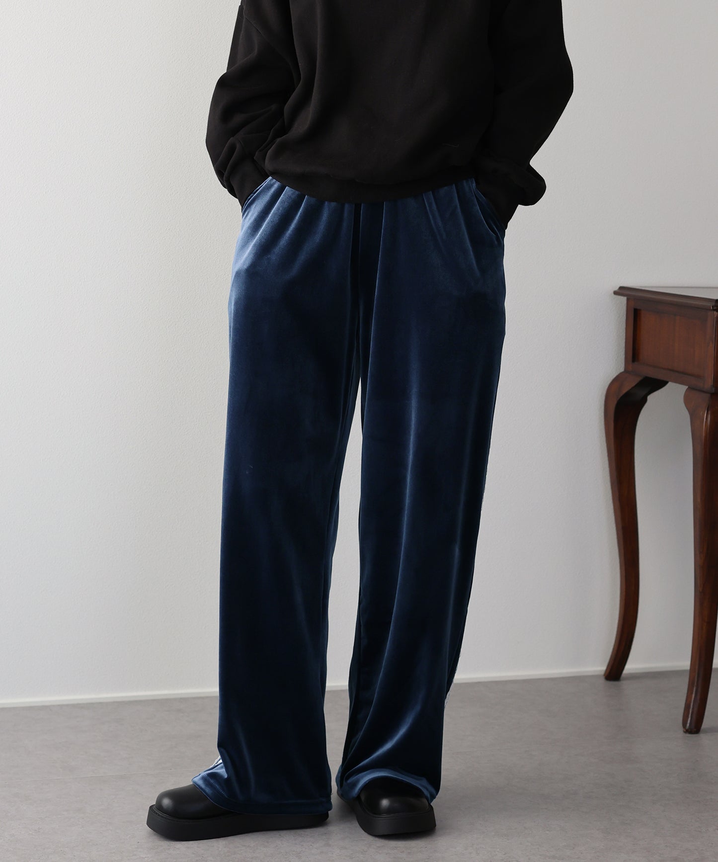 【早割5％OFF】サイドレースベロアパンツ