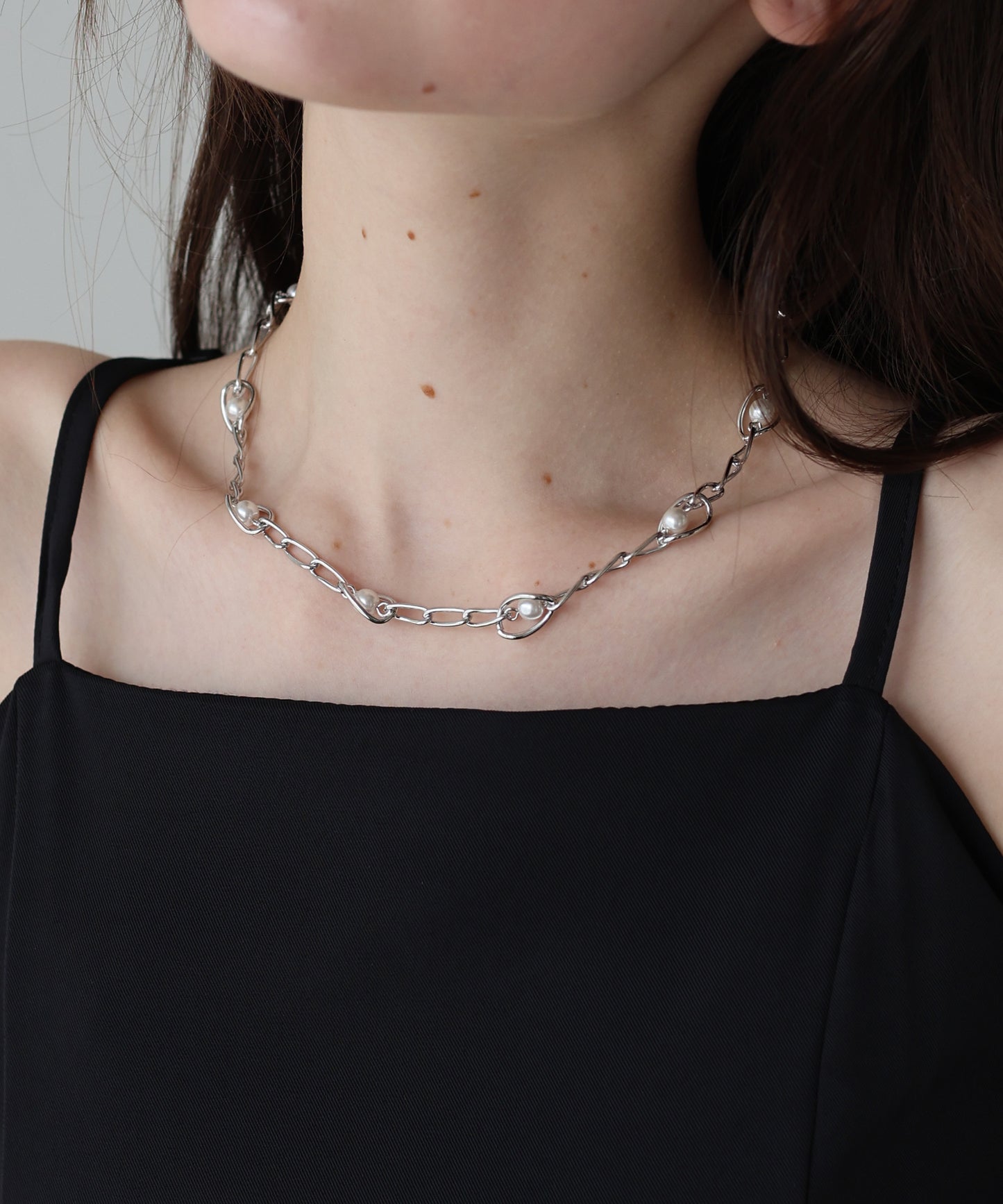 パールシェルモチーフネックレス / ニッケルフリー[ J by blue ]【ネコポス】