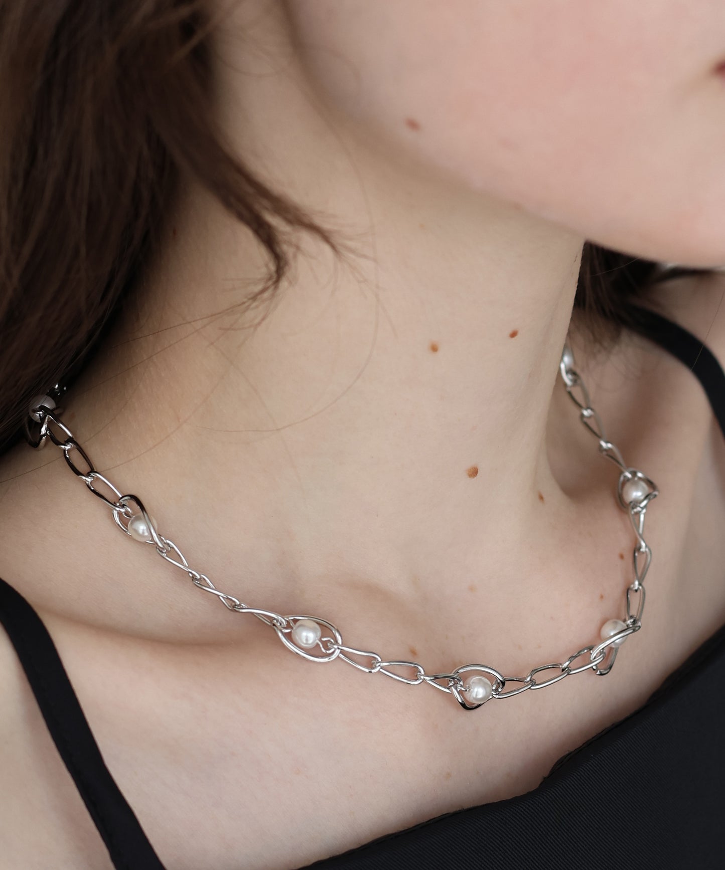 パールシェルモチーフネックレス / ニッケルフリー[ J by blue ]【ネコポス】