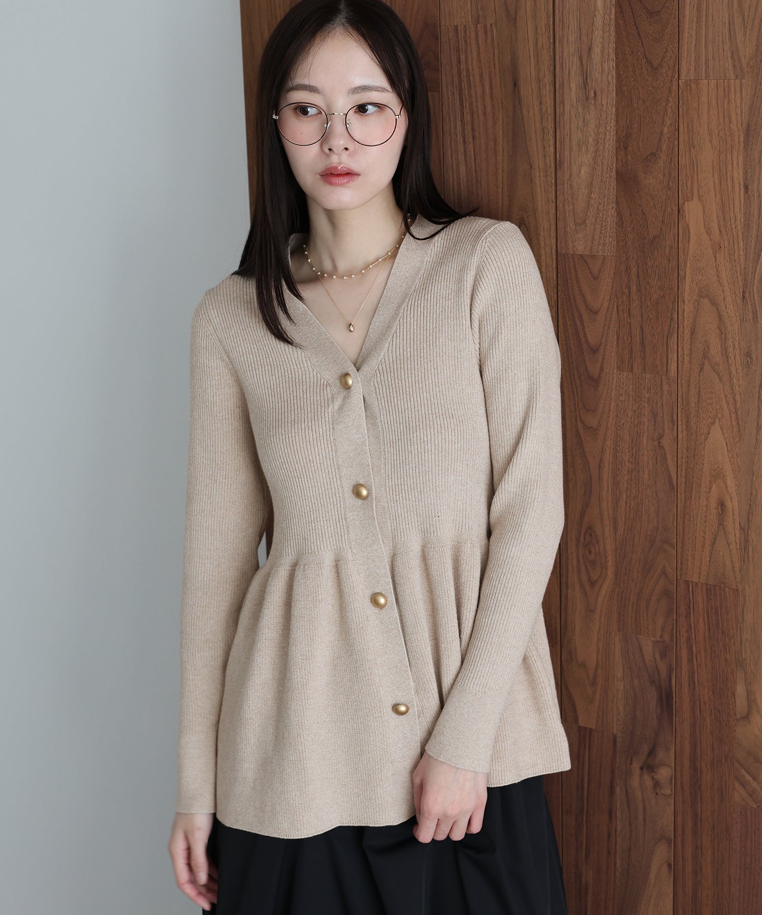 ゴールドボタンペプラムカーディガン[J by blue] – BLUE ONLINE