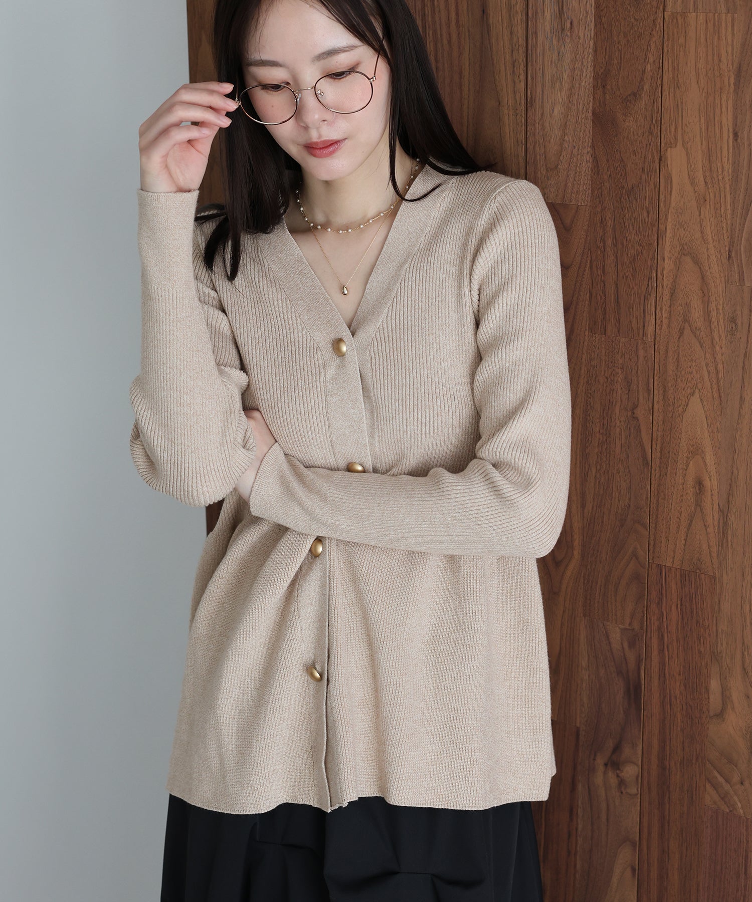 ゴールドボタンペプラムカーディガン[J by blue] – BLUE ONLINE