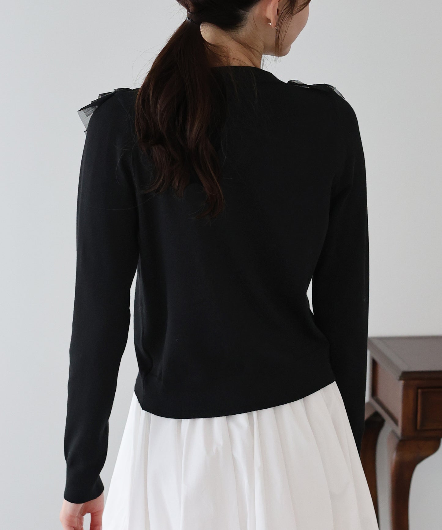 チュールフリルカーディガン