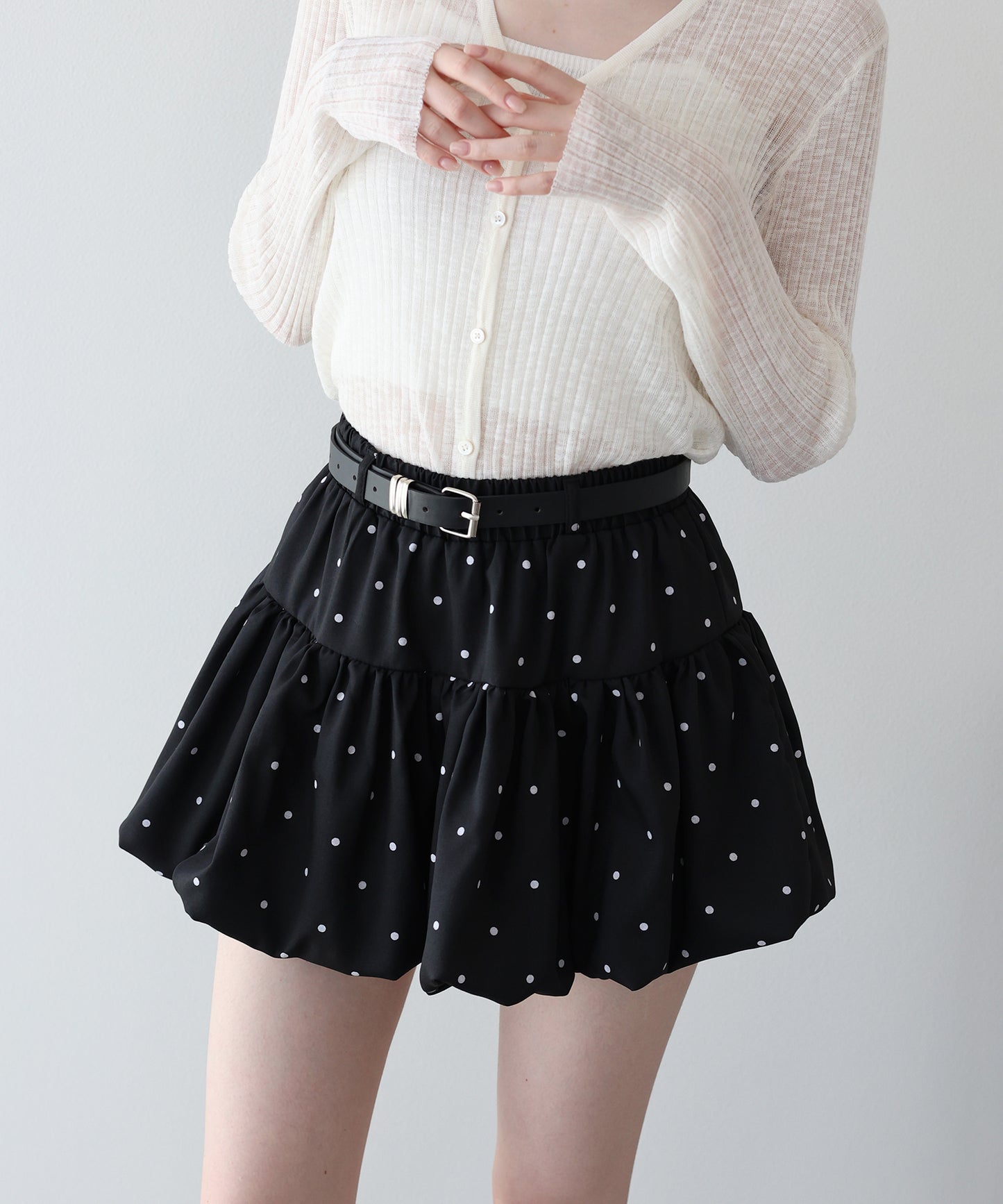 【早割5％OFF】ドットバルーンミニスカート