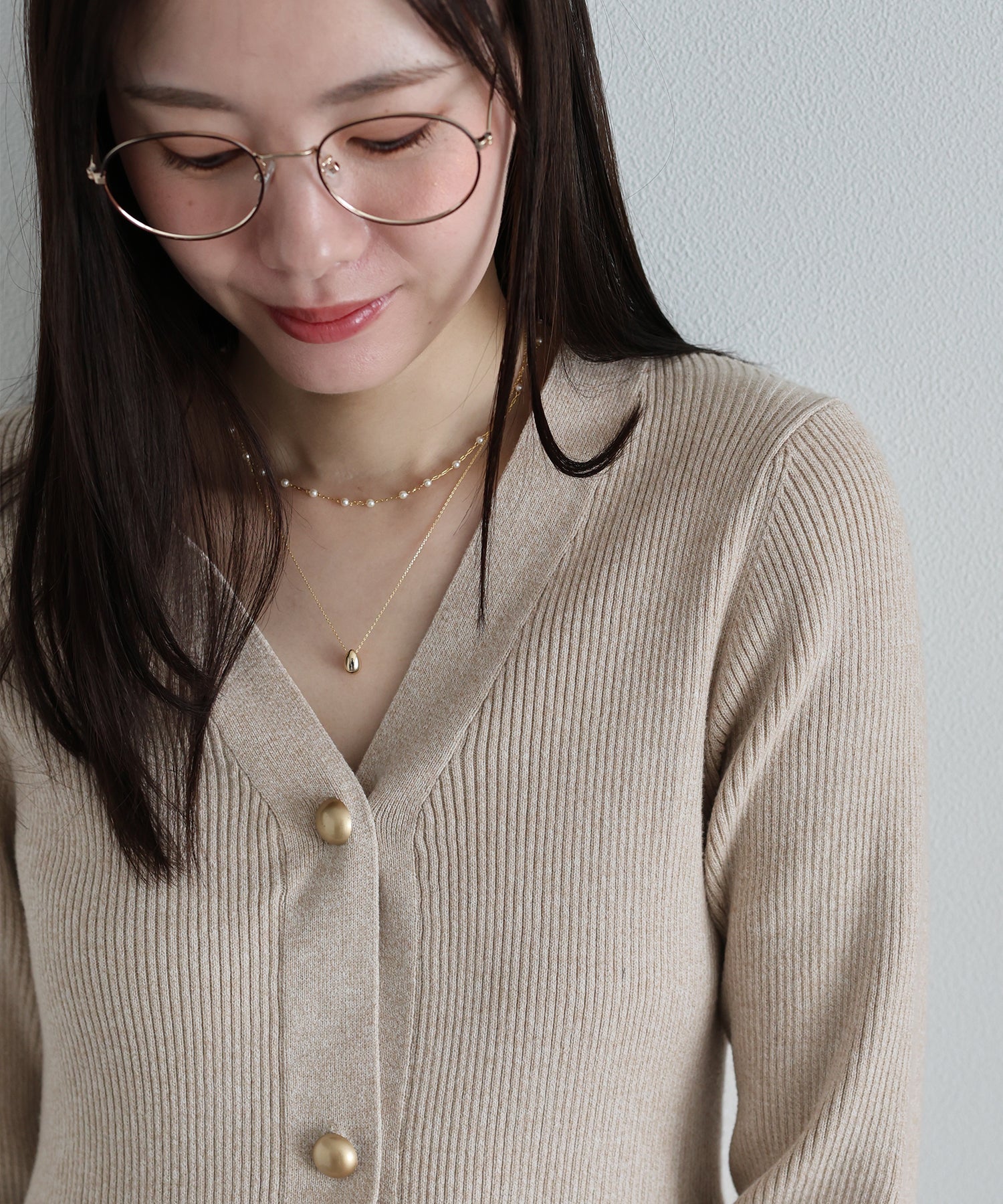 ゴールドボタンペプラムカーディガン[J by blue] – BLUE ONLINE