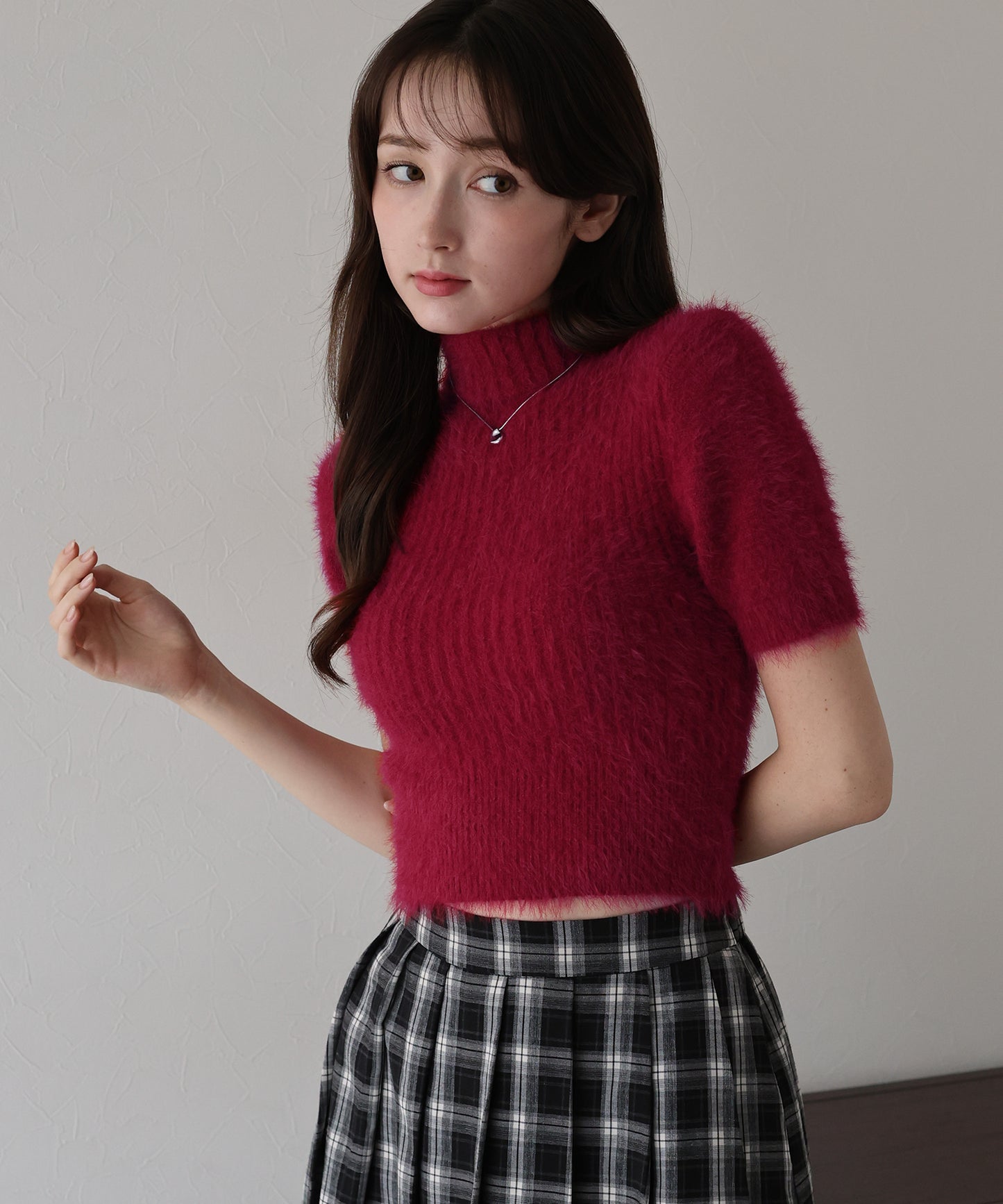 【早割5％OFF】ハイネックシャギーニット