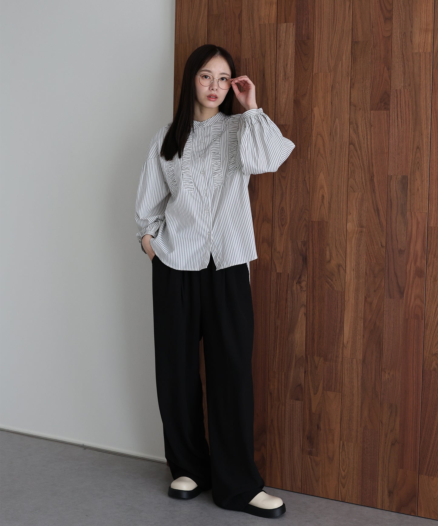 レザードロストワイドパンツ