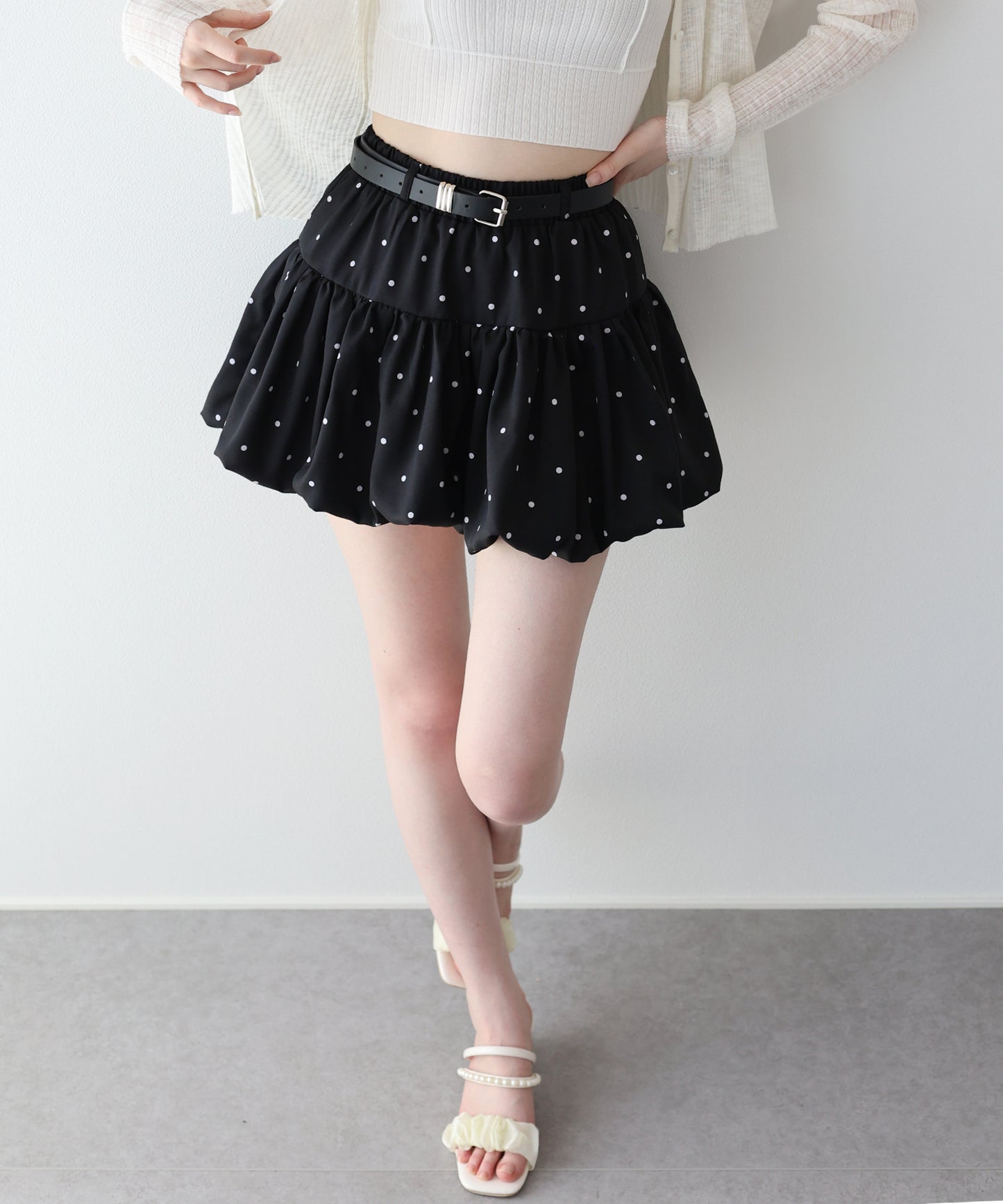 【早割5％OFF】ドットバルーンミニスカート
