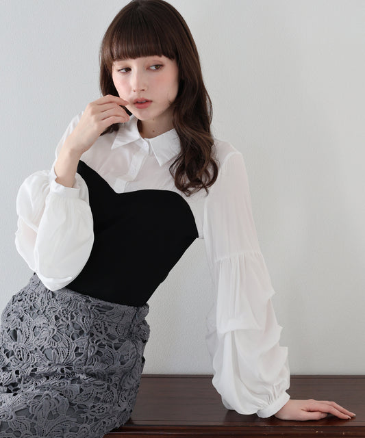 【早割5％OFF】ビスチェドッキングシャツ