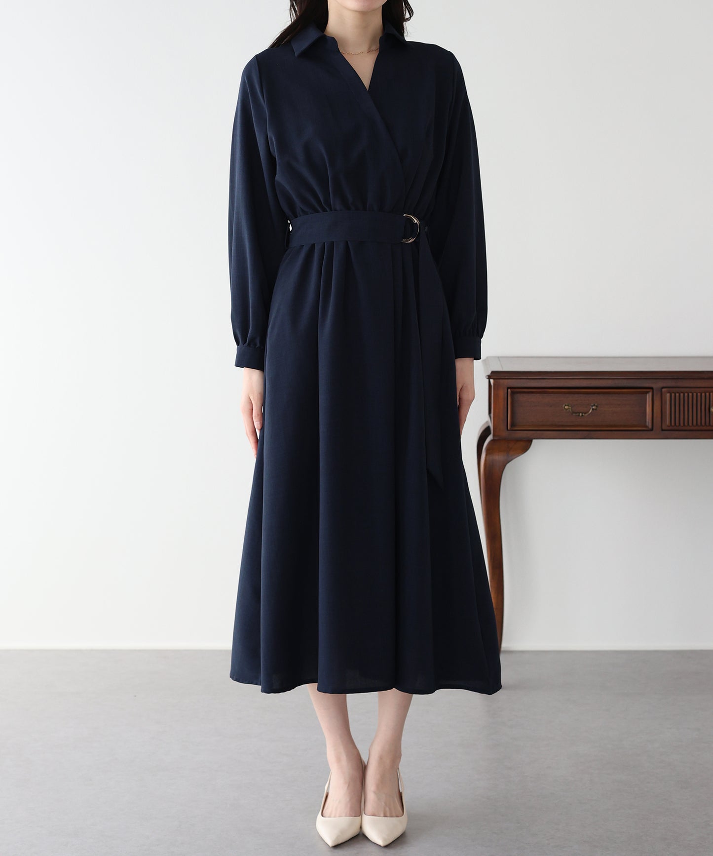 カシュクールシャツワンピース
