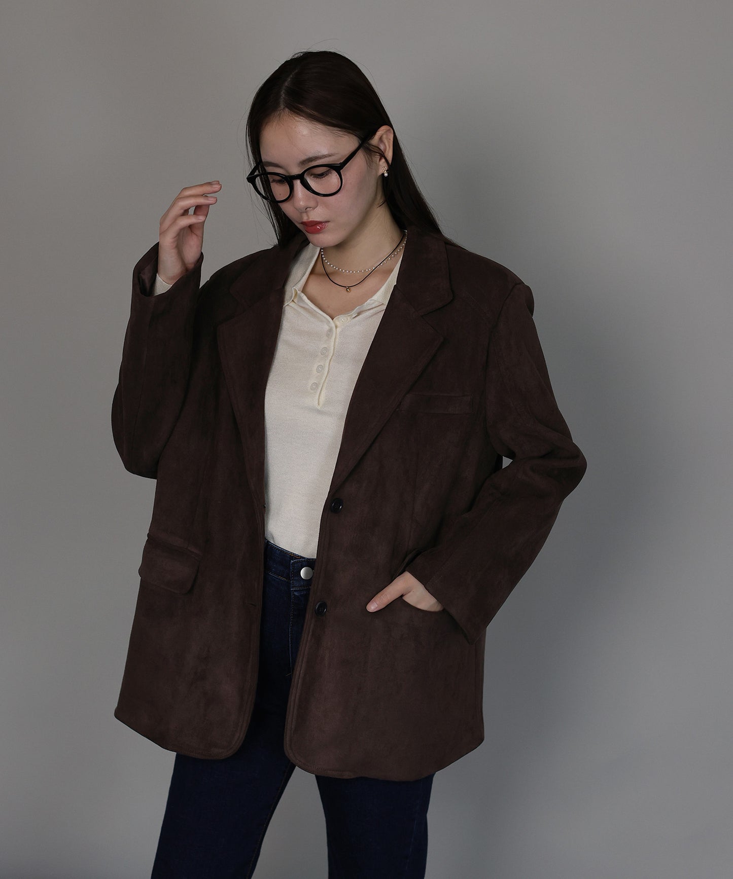 [J by blue]スウェードテーラードジャケット