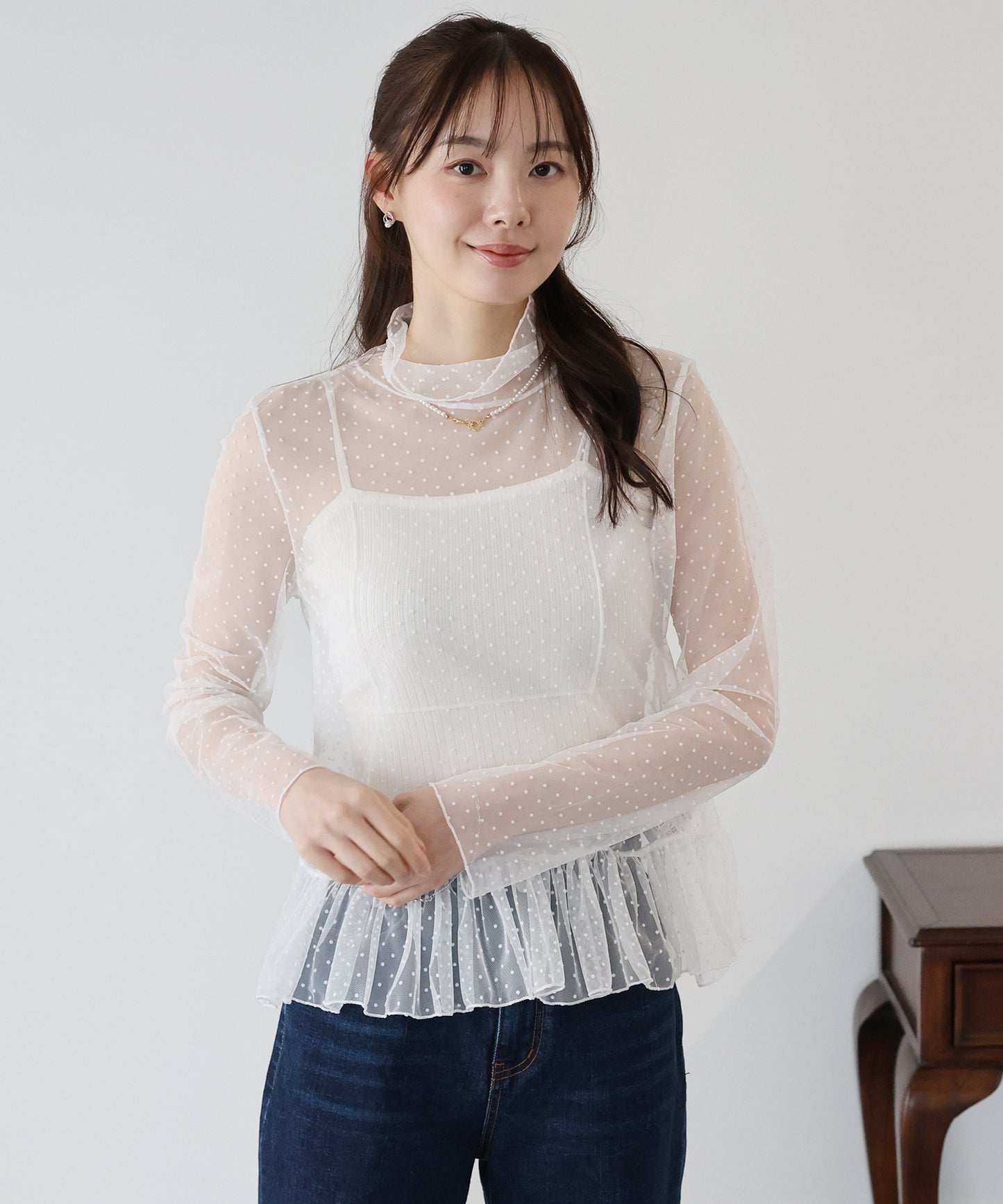 シアードットペプラムブラウス【ネコポス】