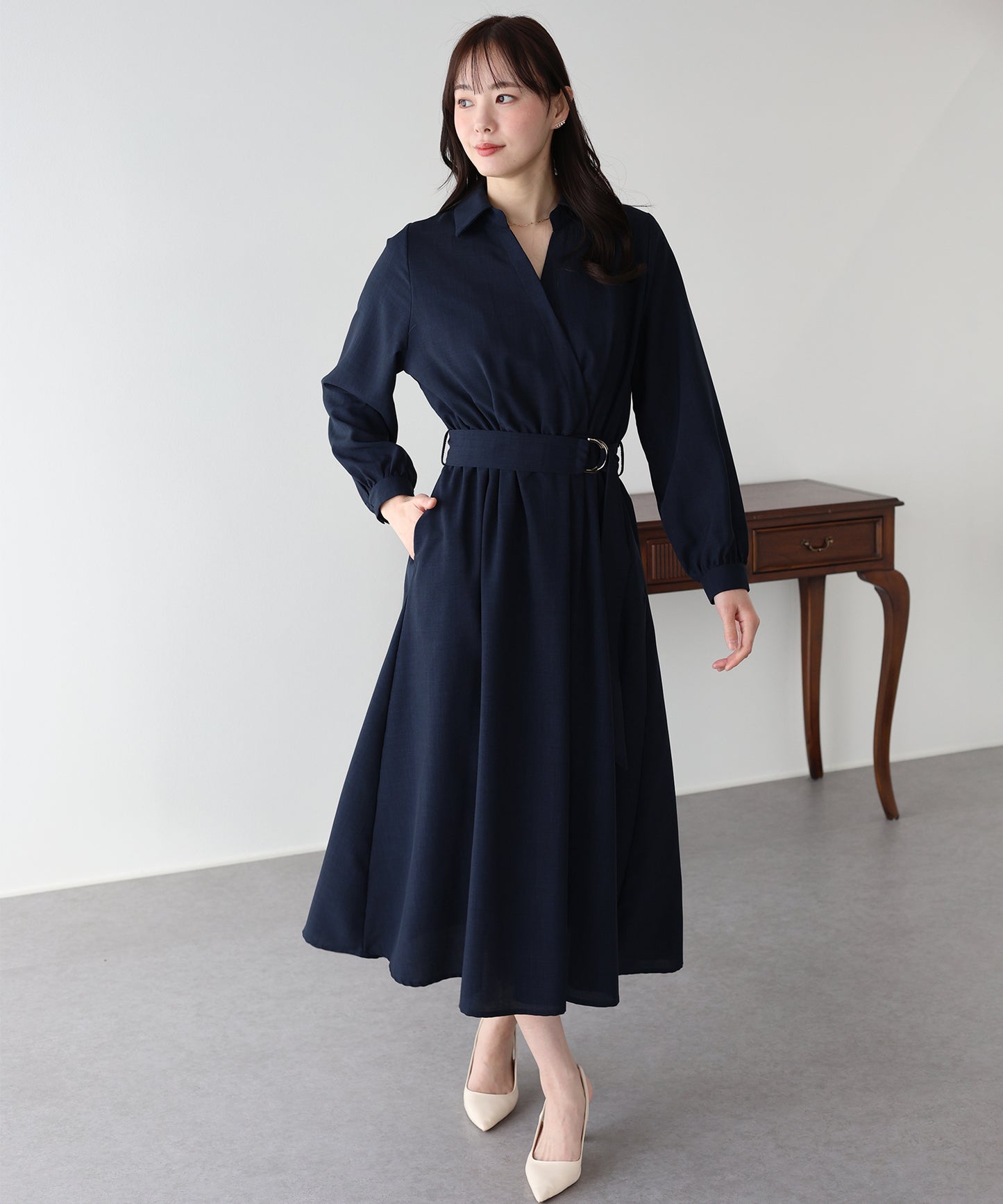 カシュクールシャツワンピース