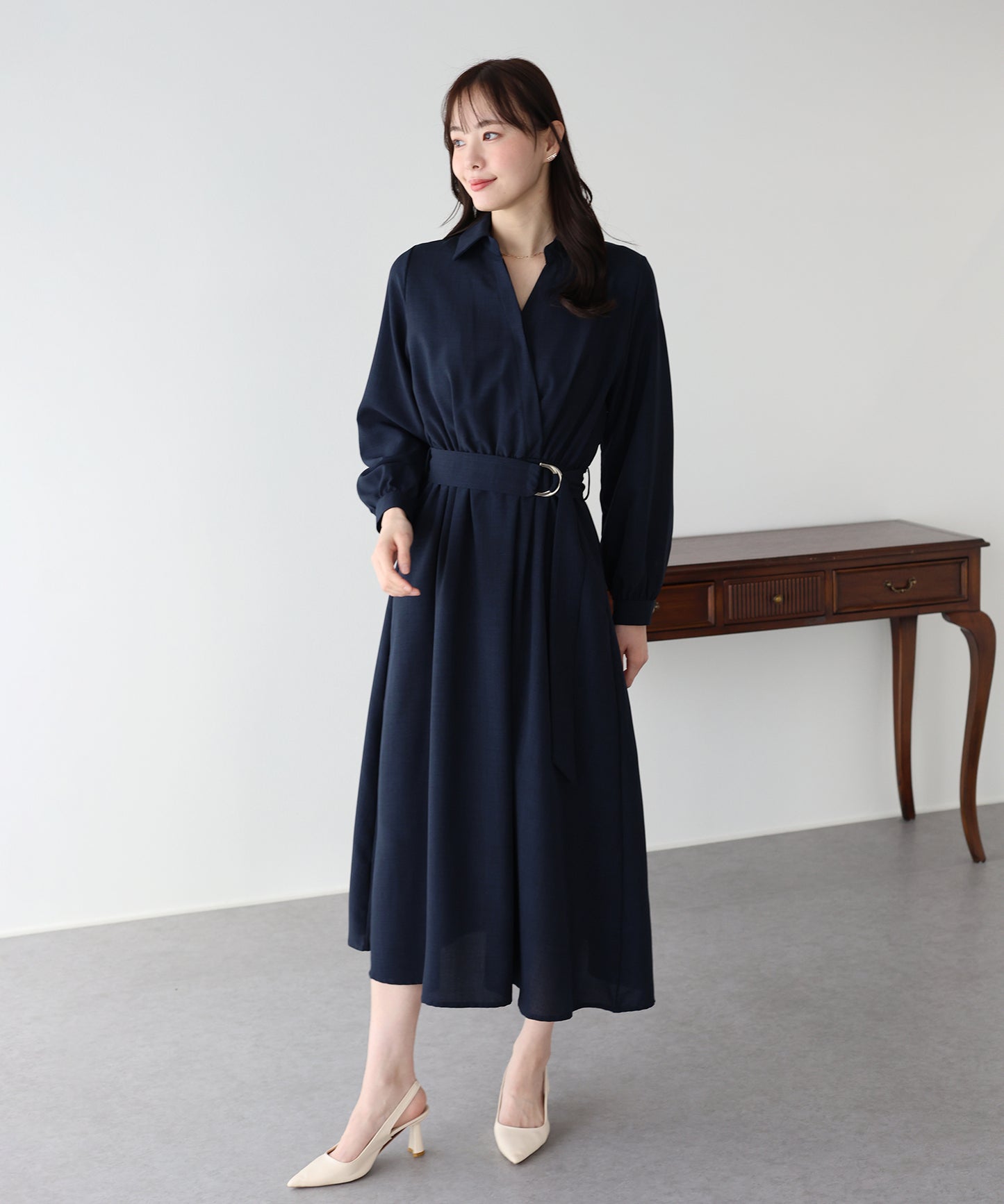 【早割5％OFF】カシュクールシャツワンピース